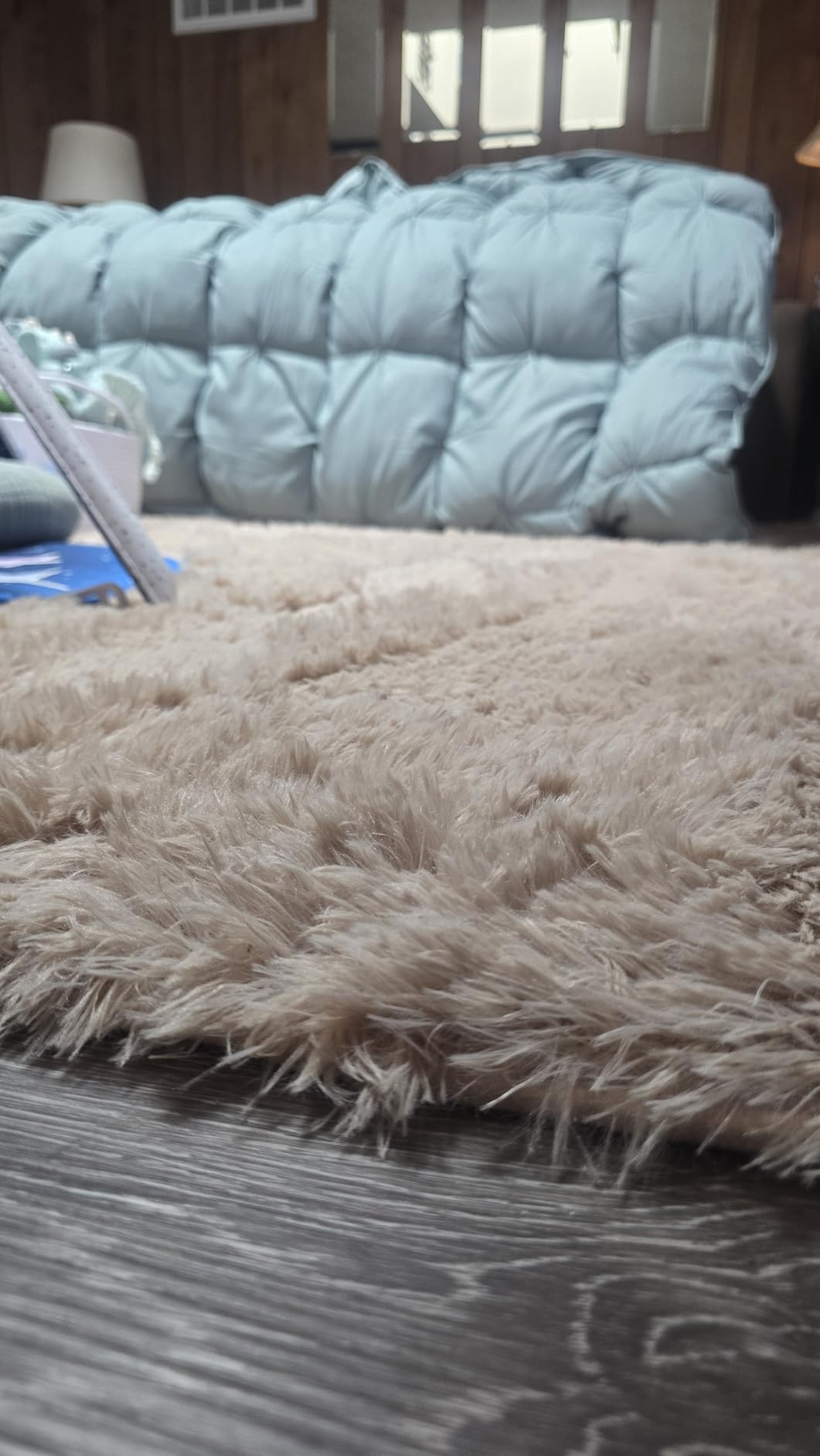 8x10 Area Rugs for Living Room Bedroom: Ultra Soft Fluffy Shag Rug Upgrade Non-Slip Non-Shedding Large Fuzzy Plush Carpet Indoor Floor Carpets for Kids Room Playroom Nursery Dorms Home Decor Black customer photo 1
