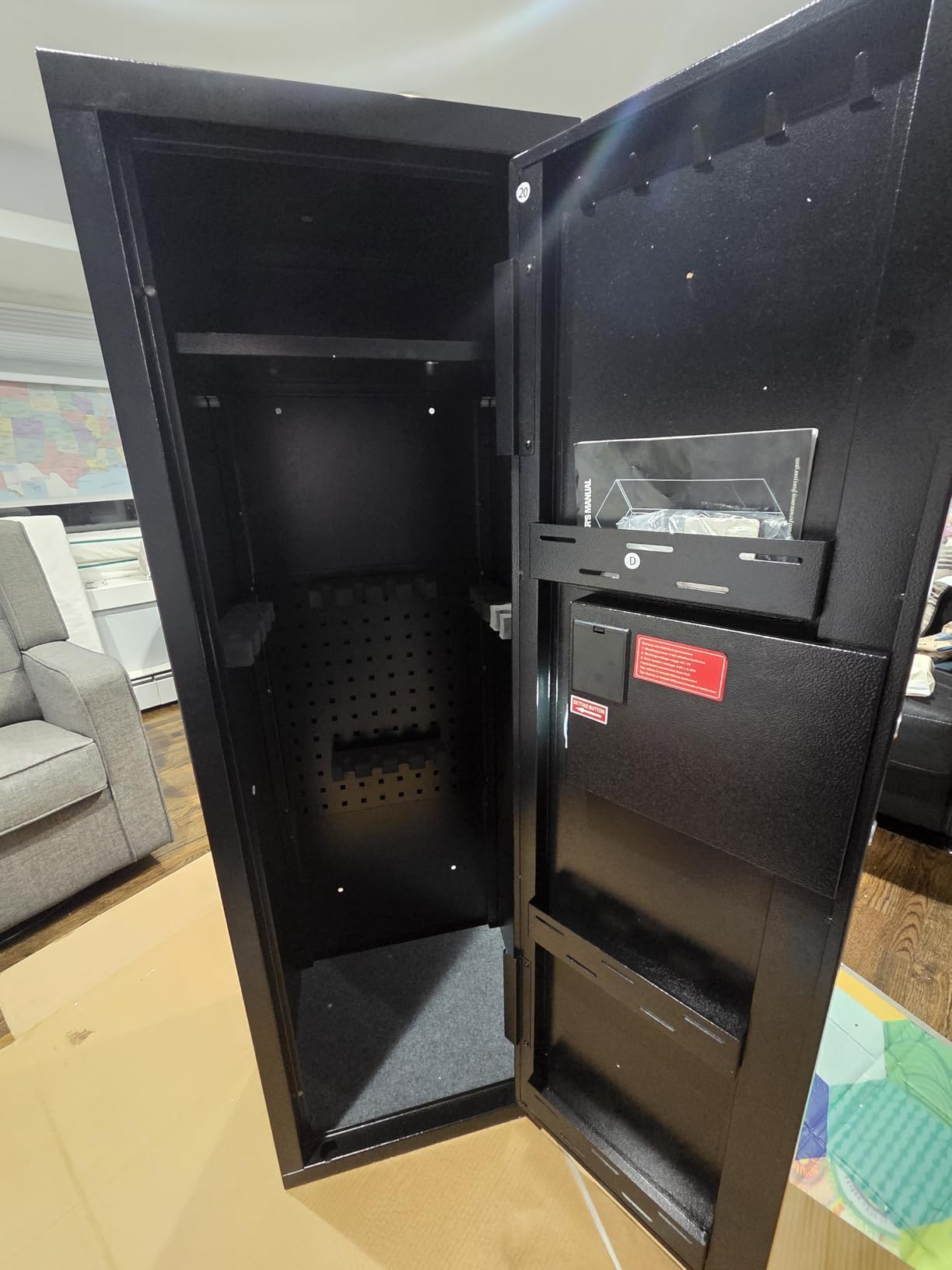 KAER 20 Gun Safe Biometric - Assembled Gun Safes for Rifles and Pistols Fingerprint Rifle Safe Large Gun Cabinet for Shotguns with Digital Keypad Removable Gun Racks Pistol Pockets LED Sensor Light customer photo 1