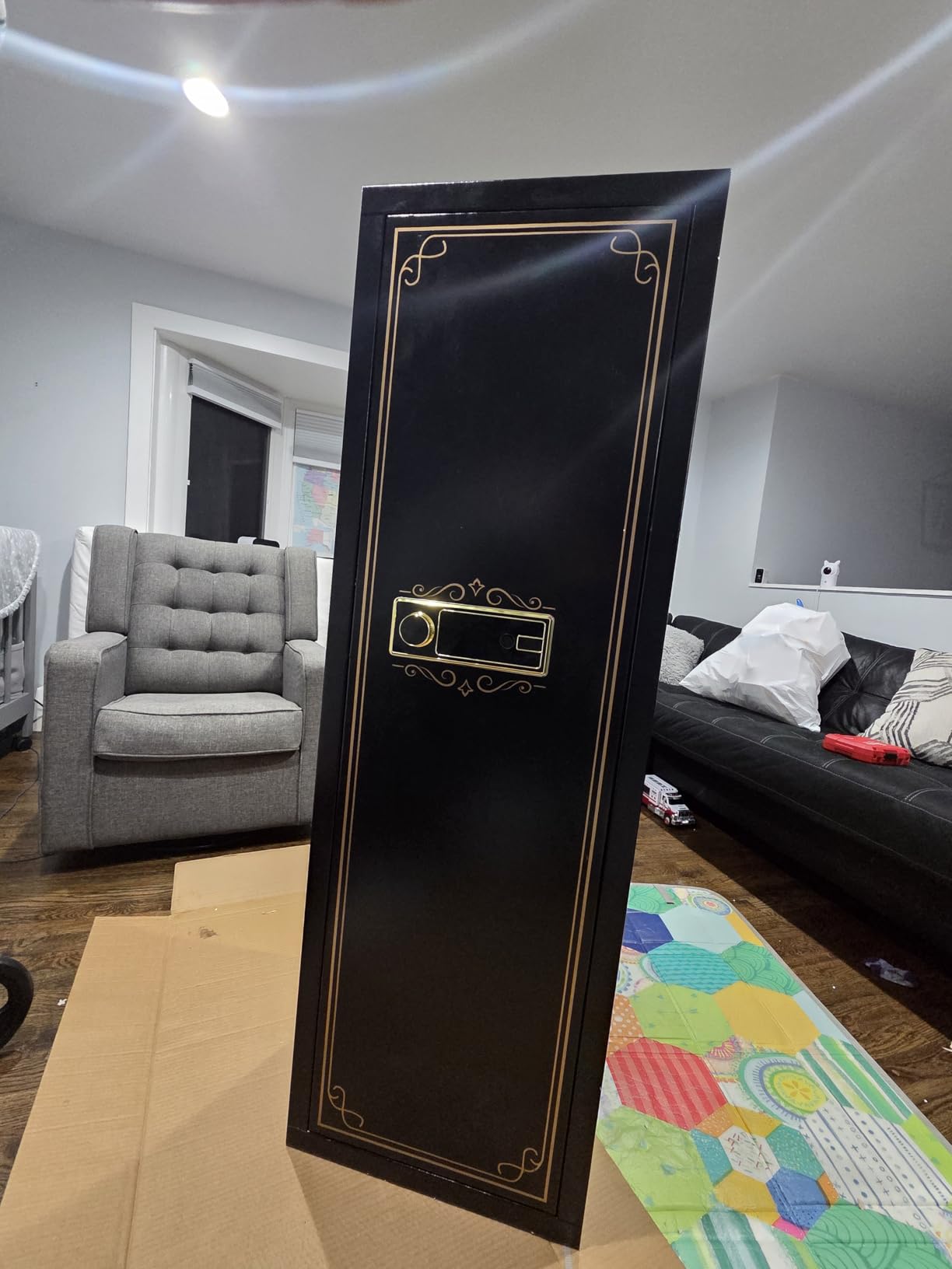 KAER 20 Gun Safe Biometric - Assembled Gun Safes for Rifles and Pistols Fingerprint Rifle Safe Large Gun Cabinet for Shotguns with Digital Keypad Removable Gun Racks Pistol Pockets LED Sensor Light customer photo 2