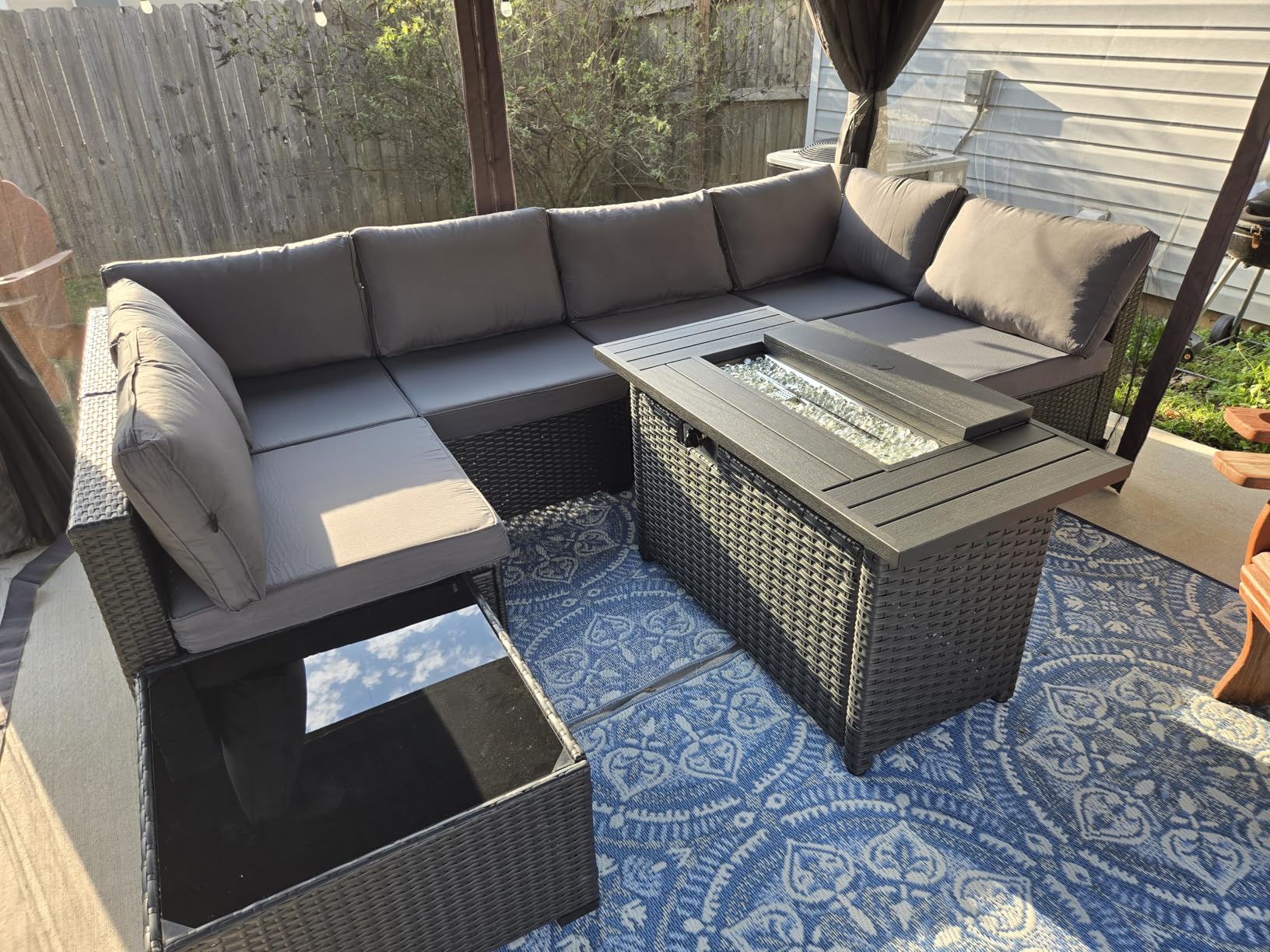 Aoxun 8 Piece Patio Furniture Set with 44