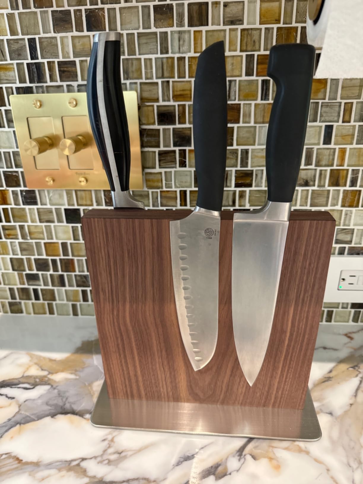 HexClad 13 Inch Magnetic Walnut Knife Block Holder with Strong Enhanced Magnets customer photo 2