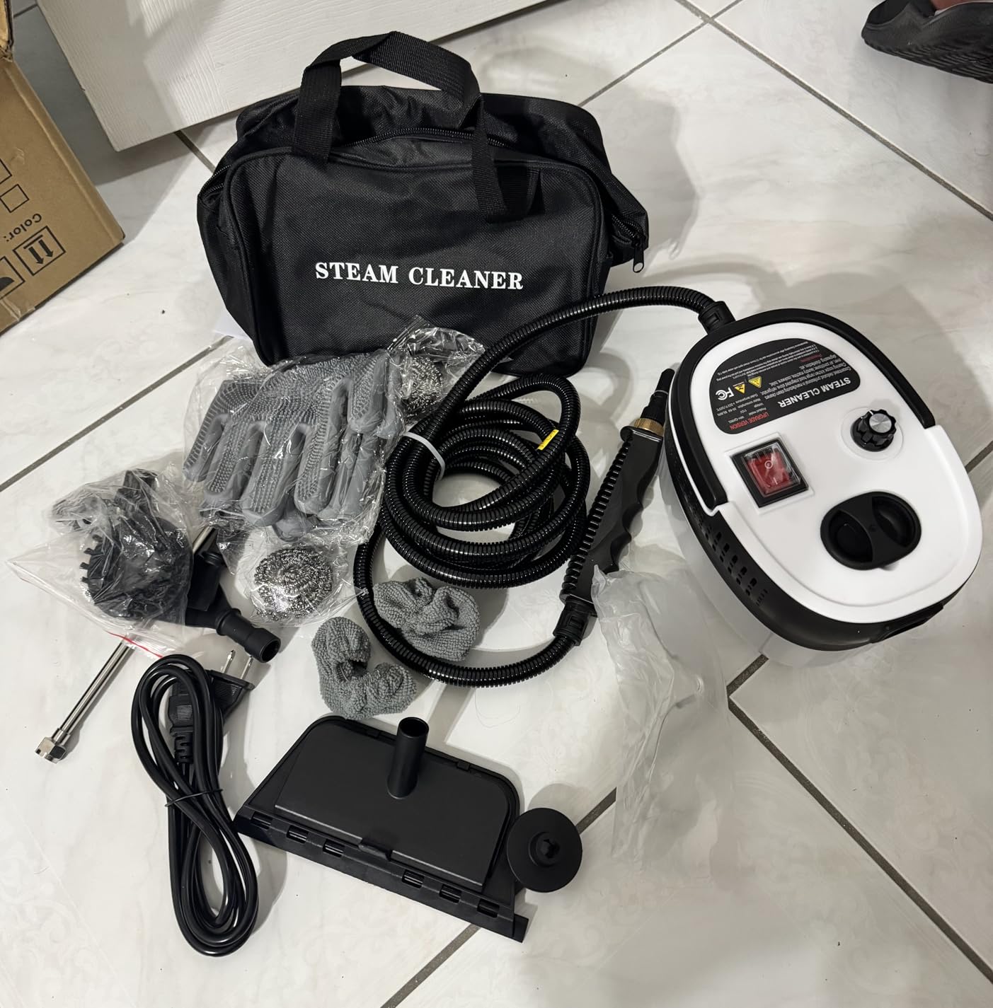 Steam Cleaner for Home & Car Detailing, 2500W High Pressure Portable Steamer with 6-Level Adjustable Steam, 15s Heat-Up, 9.8ft Long Hose, ANSI Z87.1 Goggles, 17-Pcs Kit for Tile, Grout, Hardwood customer photo 2
