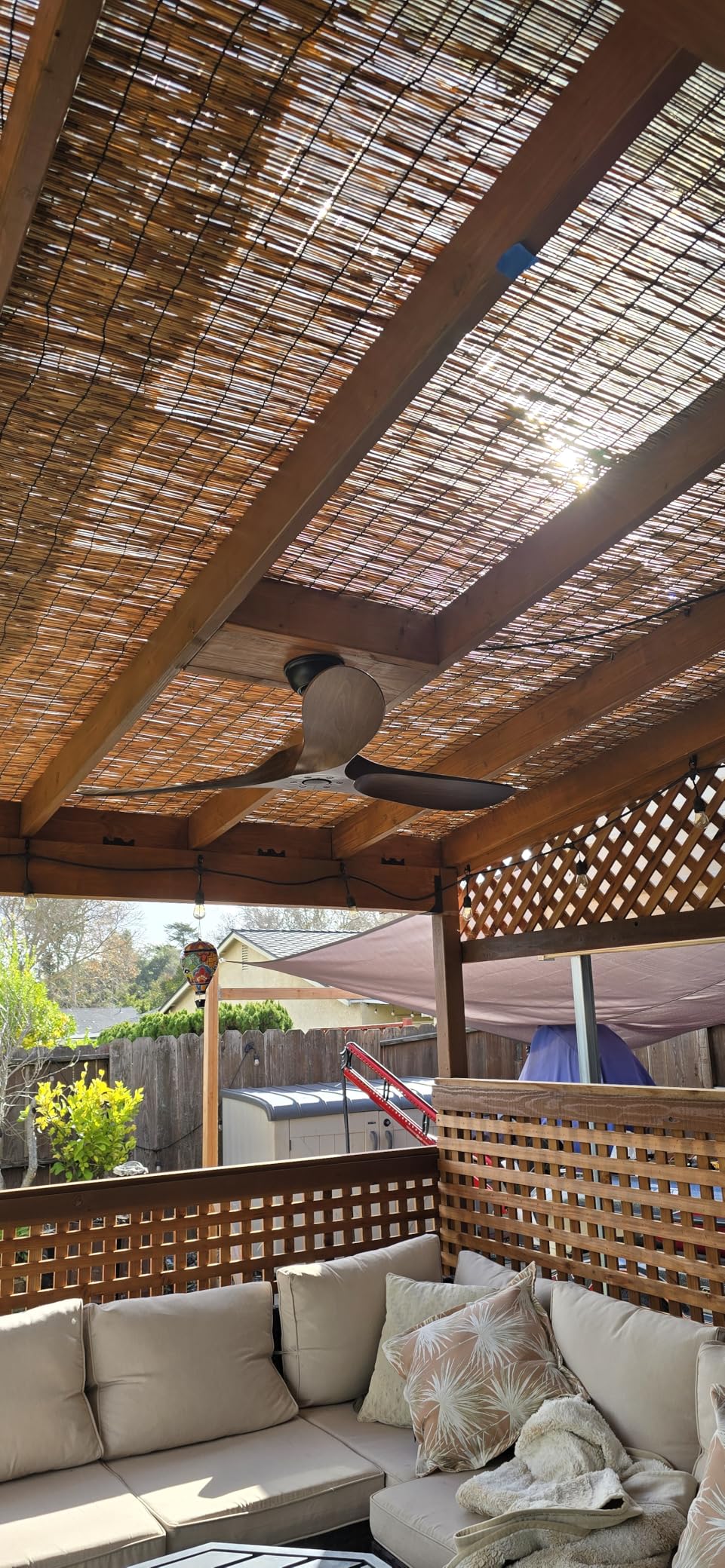 KASASS Black Ceiling Fan No Light, 52