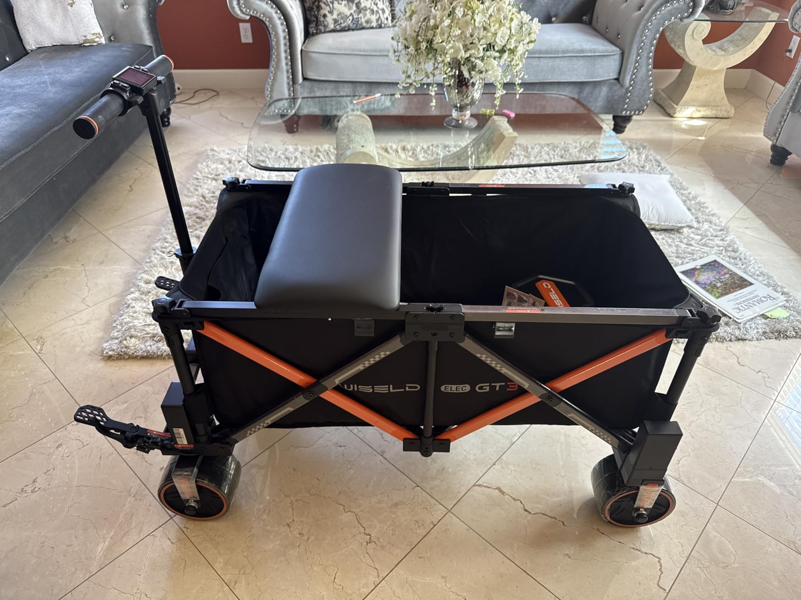 WISELD GT3-4WD Off Road Electric Wagon Cart Heavy Duty with Seat, 771 Lbs Utility Cart with 3000W Motor Hauler, Rideable & Tow-Assist Foldable Motorized Cart, 0-10 MPH, for Camping, Garden... customer photo 2