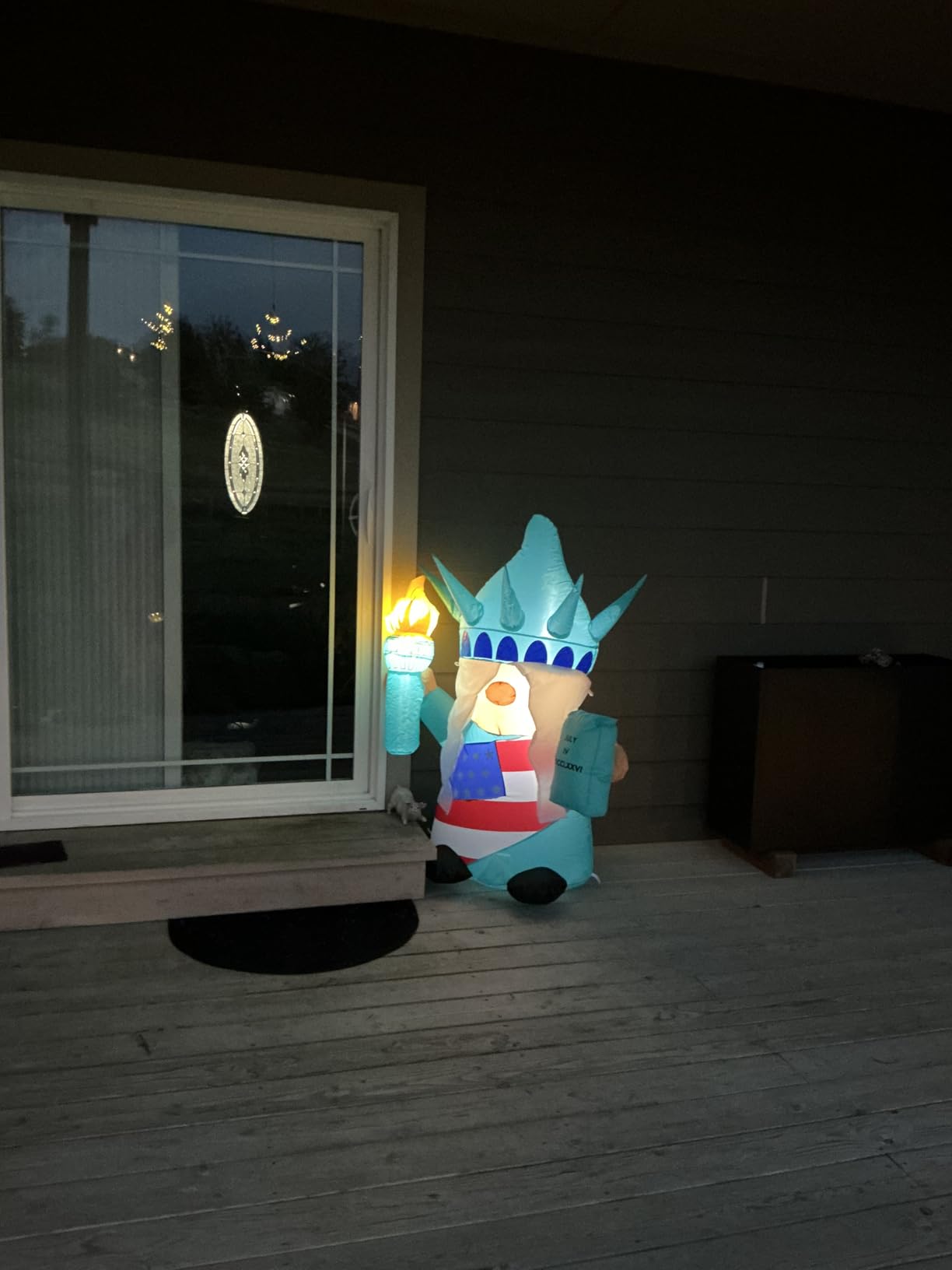 7.2FT 4th of July Inflatables Outdoor Decorations, Inflatable Star Decoration, Built in LED Lights Blow up Memorial Patriotic Inflatable Independence Day Decor for Party Procession Yard customer photo 1