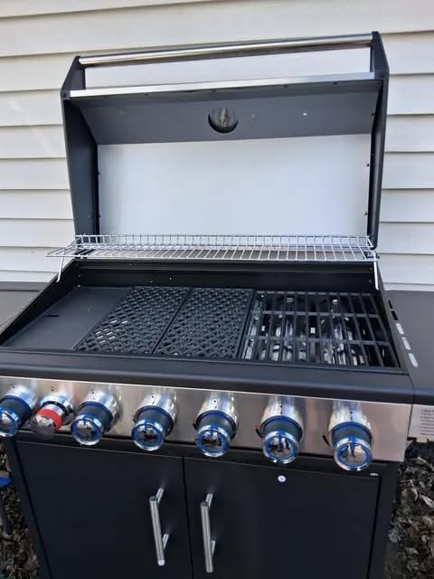 Brand-Man 4 Burner Propane Gas Grill with Infrared Side Burner, 52,000 BTU Total BBQ Grill with Porcelain-Enameled Cast Iron Diamond-Pattern Grates & Griddle for Outdoor Barbecue Grilling customer photo 2