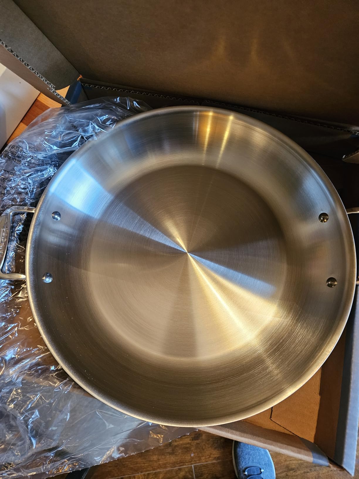 All-Clad D3 Stainless Steel 14 inch Paella Pan - Made in the USA - The Original Bonded Professional Cookware - Oven Safe & Induction Compatible customer photo 2