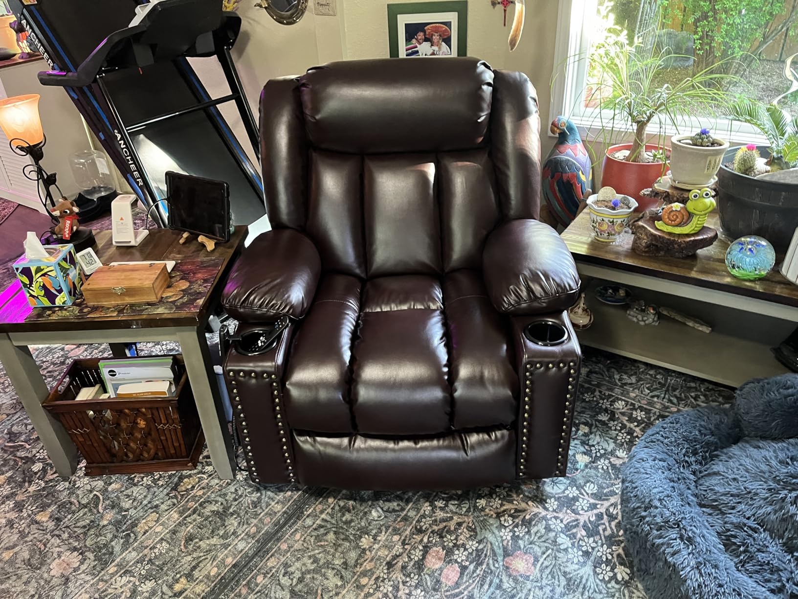 Triple Motor Large Power Lift Recliner Chair for Elderly with Heat and Massage, Lay Flat Lift Chairs for Seniors Infinite Position, Extended Footrest, USB Ports (Dark Brown) customer photo 1