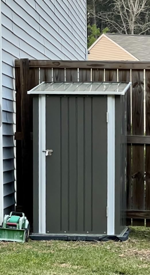 Patiowell 12x20 FT Outdoor Storage Shed, Large Metal Garden Shed with Lockable Doors & Windows, Waterproof Reinforced Tool Shed with Side Door & Air Vents for Cars Trucks Boats, Black customer photo 1