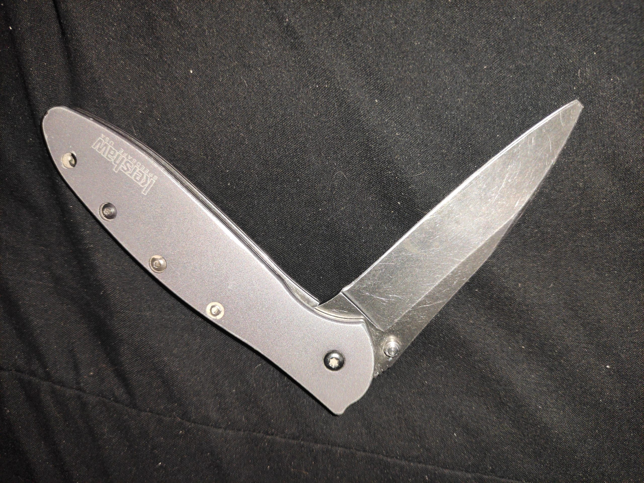 Kershaw Leek BlackWash Pocket Knife (1660BLKW) - 3in Sandvik 14C28N Steel Blade, SpeedSafe Assisted Open, Frame and Tip Locks customer photo 2