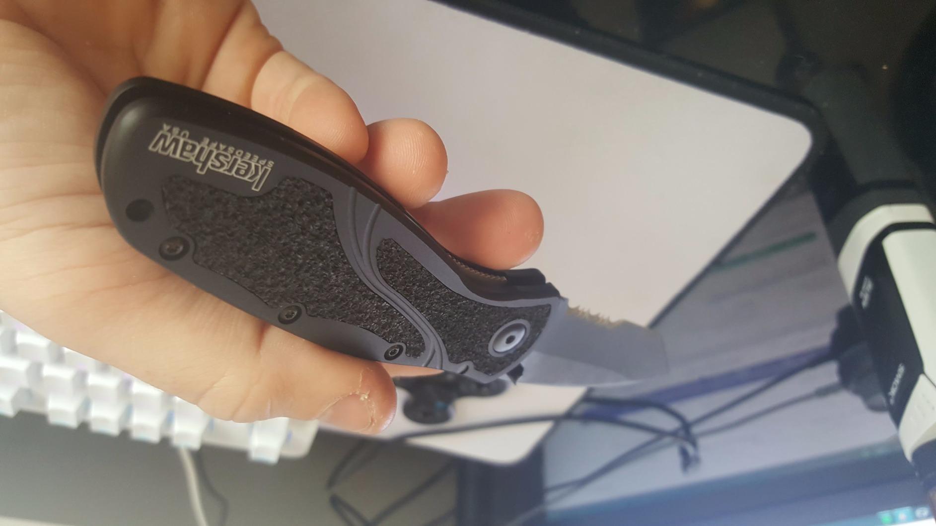 Kershaw Blur Pocket Knife, Black, 3.4 Inch Stainless Steel Recurve Blade, EDC with Assisted Opening, USA Made customer photo 1