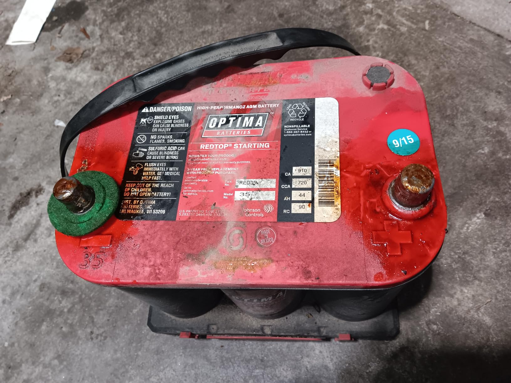 OPTIMA Batteries High Performance 25 REDTOP Sealed AGM Car, Truck, and SUV Starting Battery, 720 CCA, SAE Terminal, Maintenance Free, Versatile Mounting customer photo 1