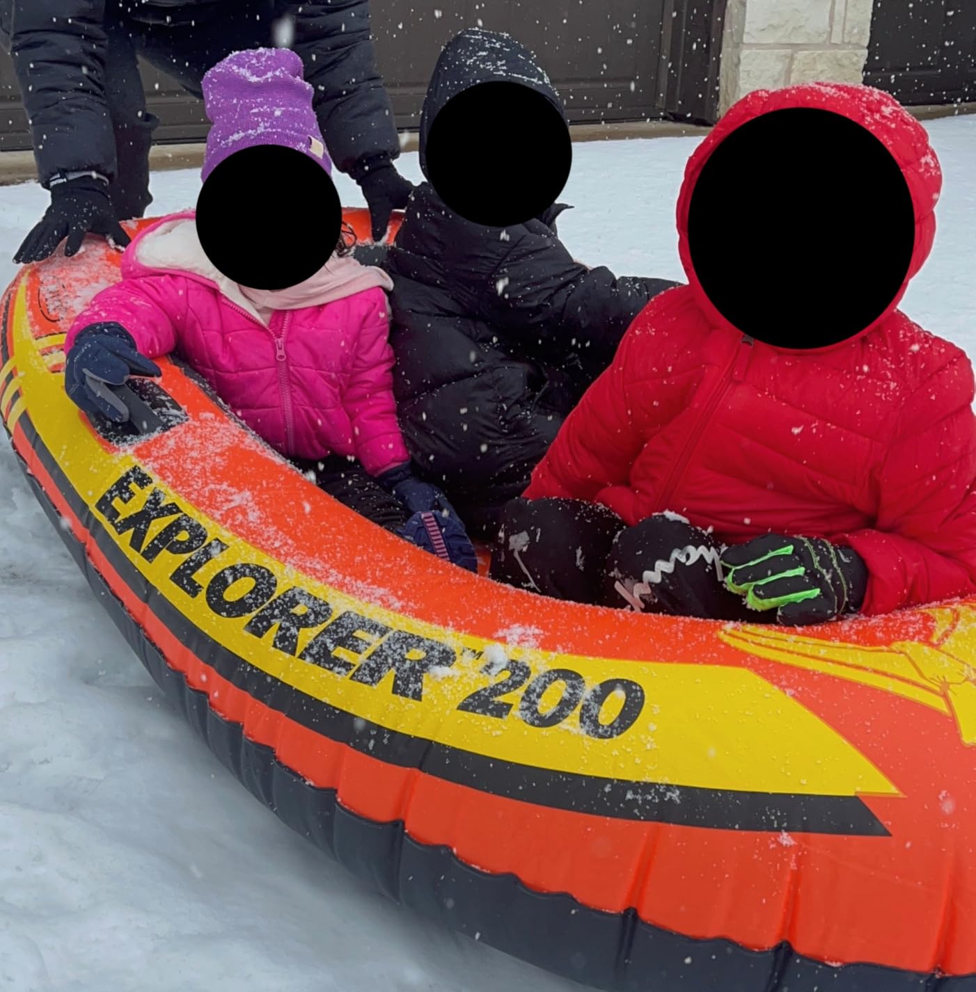 INTEX Explorer Inflatable Boat Series: Dual Air Chambers, Welded Oar Locks, Grab Handles, Bow Rope, Sporty Design customer photo 1