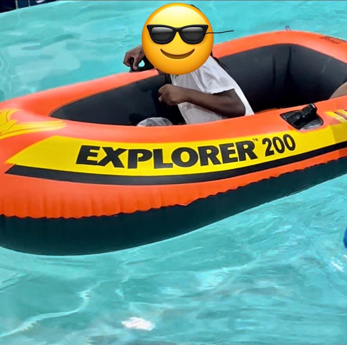 INTEX Explorer Inflatable Boat Series: Dual Air Chambers, Welded Oar Locks, Grab Handles, Bow Rope, Sporty Design customer photo 2