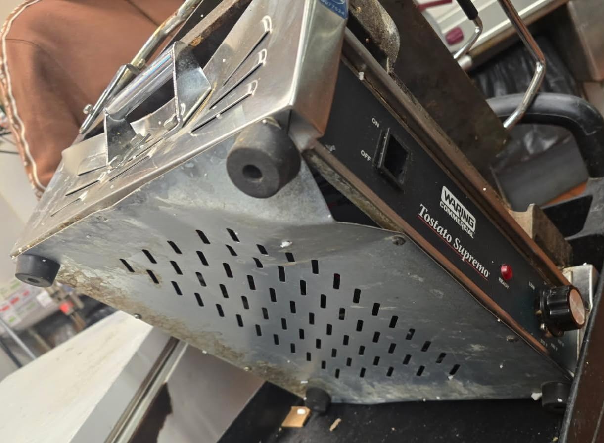 Waring Commercial Panini Press, Flat Cast Iron Plates, 14.5
