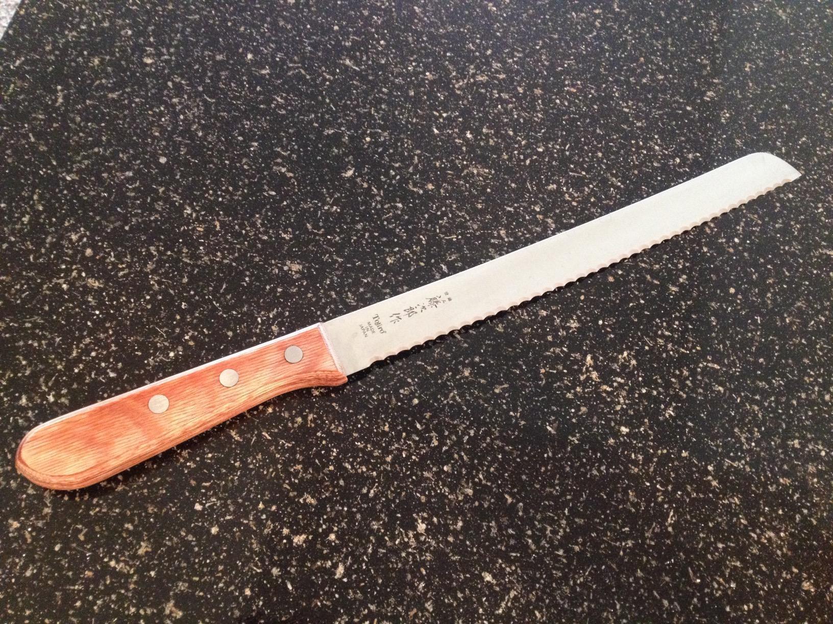 Tojiro Japan Hand Made Bread Knife Slicer Cutter, 14.75