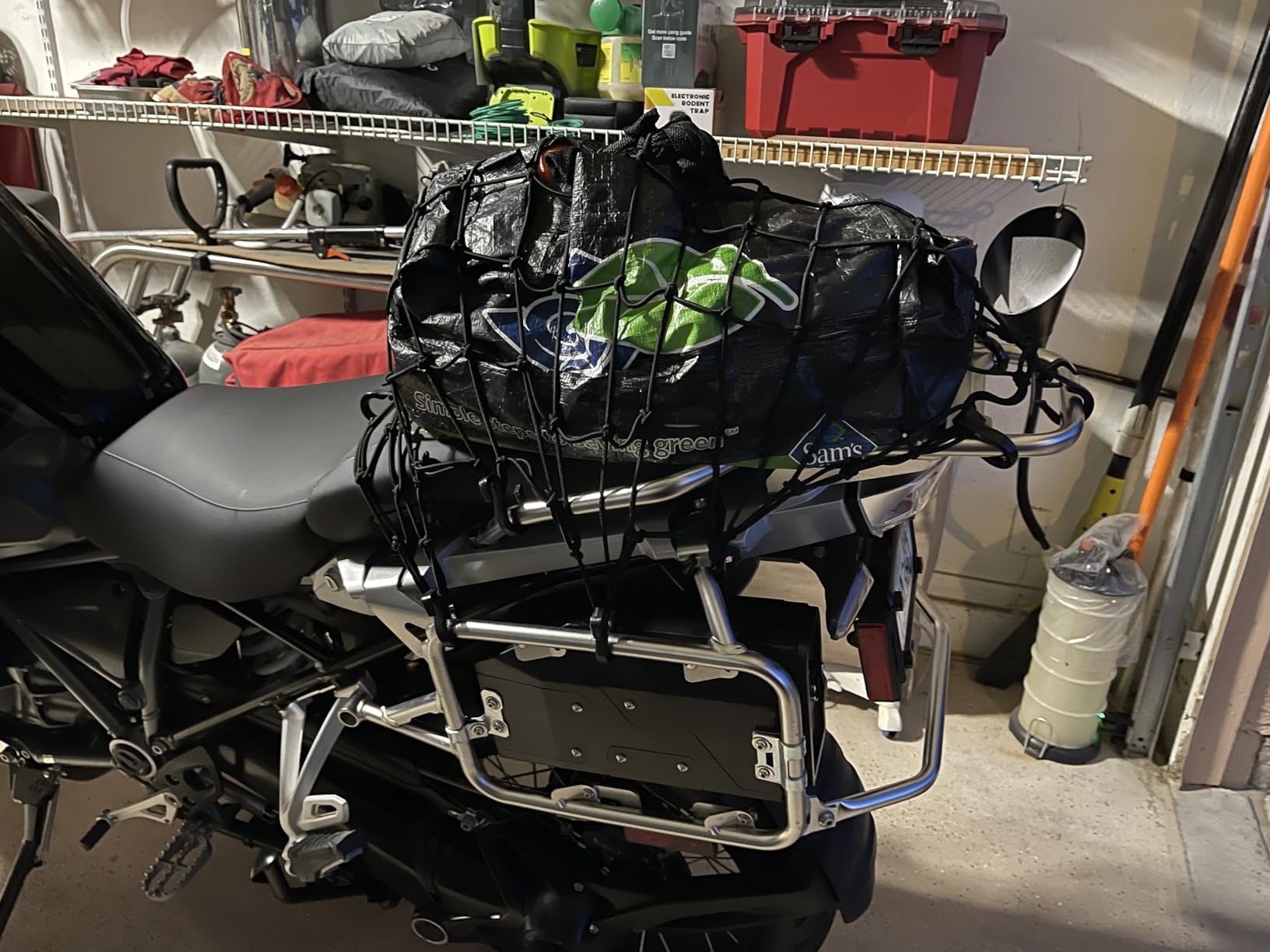 Powertye 15in x 30in Elastic Cargo Net with 10 Adjustable Hooks and Tight 2in x 2in Mesh, Black customer photo 1