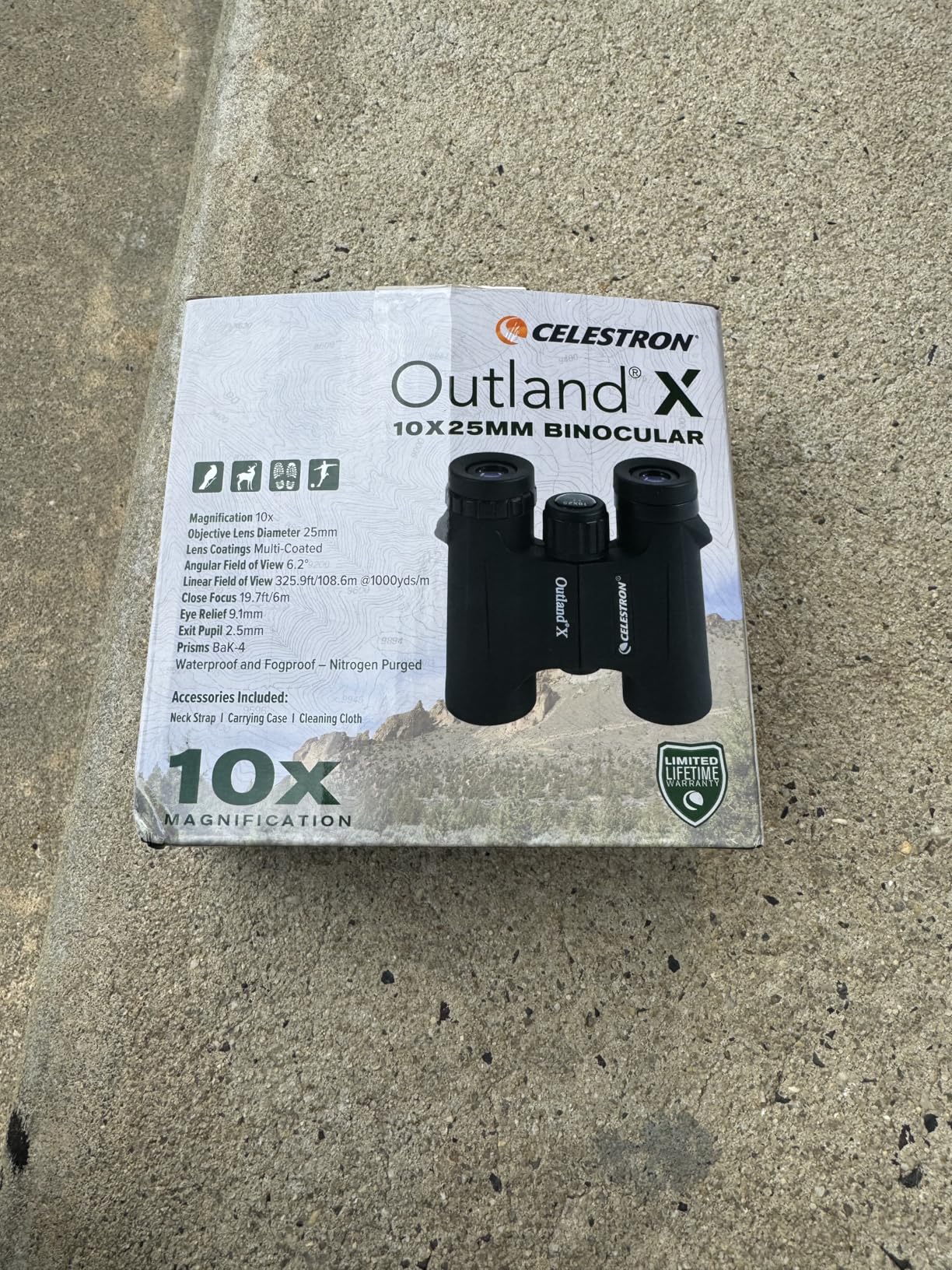 Celestron - Outland X 10x25 Binoculars - Ideal for Birding and Outdoors - 25mm Objective Lenses - 6.2° Field of View - BaK-4 Prisms - Multi-Coated - Waterproof and Fogproof customer photo 2