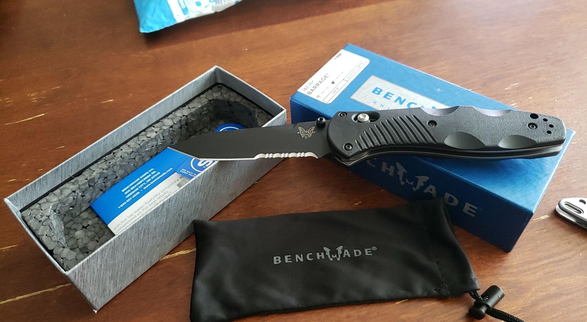 Benchmade Barrage 583SBK Tactical Every Day Knife, Serrated Tanto Blade with Black Handle customer photo 2