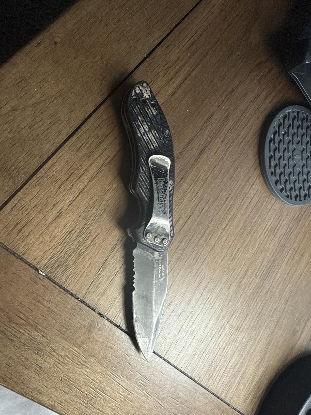 Kershaw Clash Black Serrated Pocketknife, 3in 8Cr13MoV Steel Drop Point Blade, Assisted One-Handed Flipper Opening, Folding Utility EDC customer photo 1