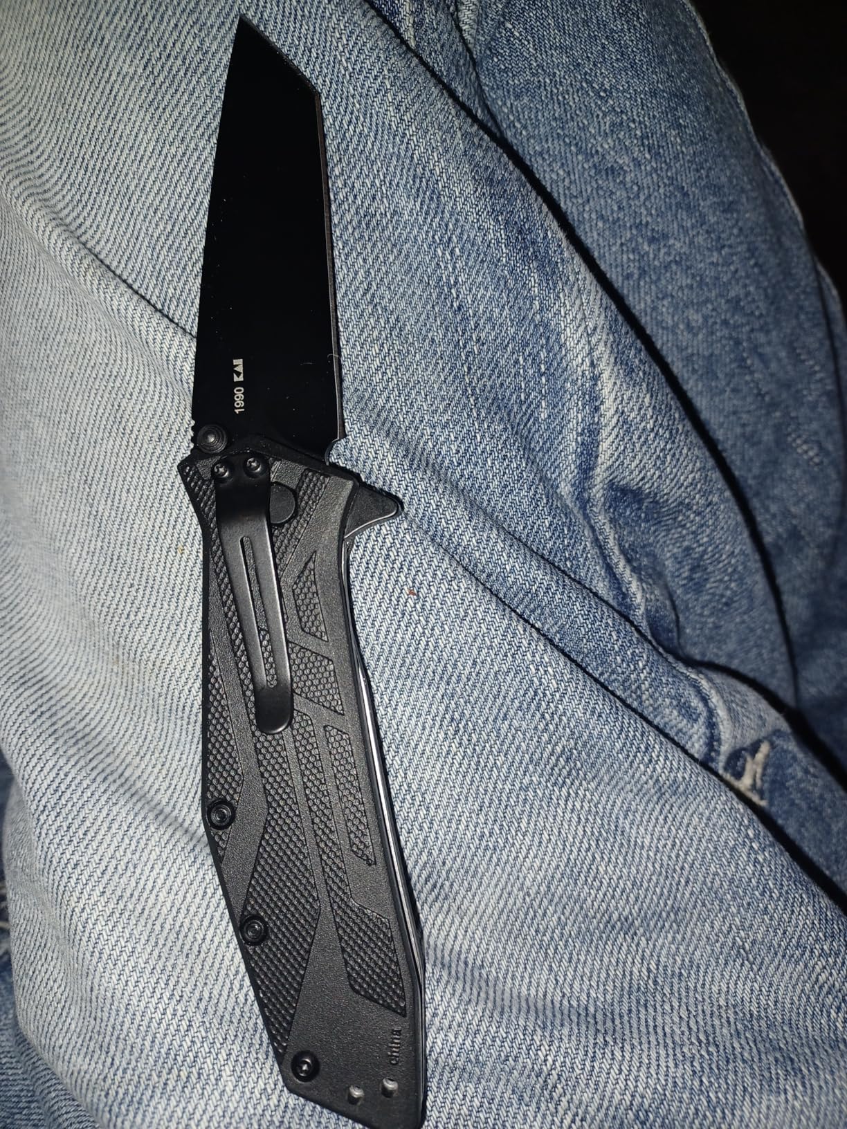 Kershaw Brawler Pocketknife, 3in 8Cr13MoV Steel Modified Tanto Blade, Assisted Folder Opening with Flipper, Liner Lock System, Tactical EDC customer photo 1