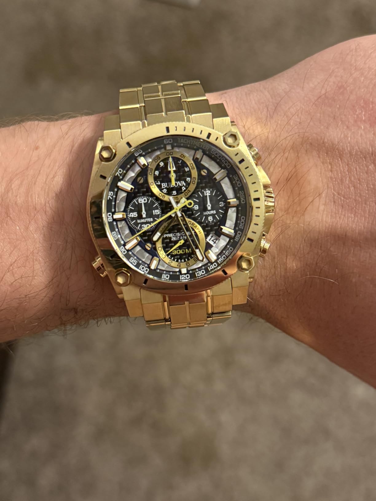 Bulova Men's Icon High Precision Quartz Chronograph Watch, Curved Mineral Crystal customer photo 1