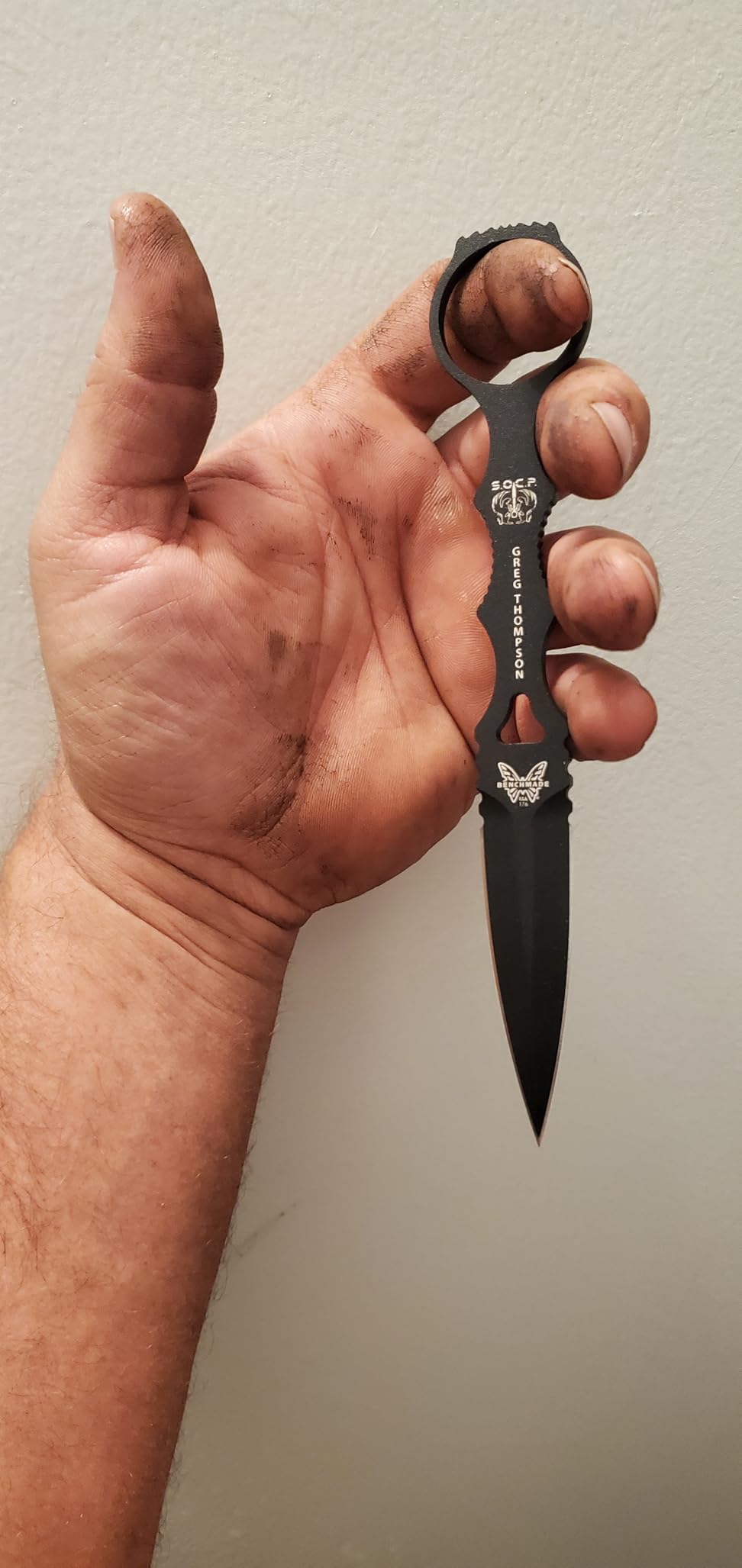 Benchmade SOCP Knife, Double Edge Dagger Blade, Plain Edge, Black Handle customer photo 1