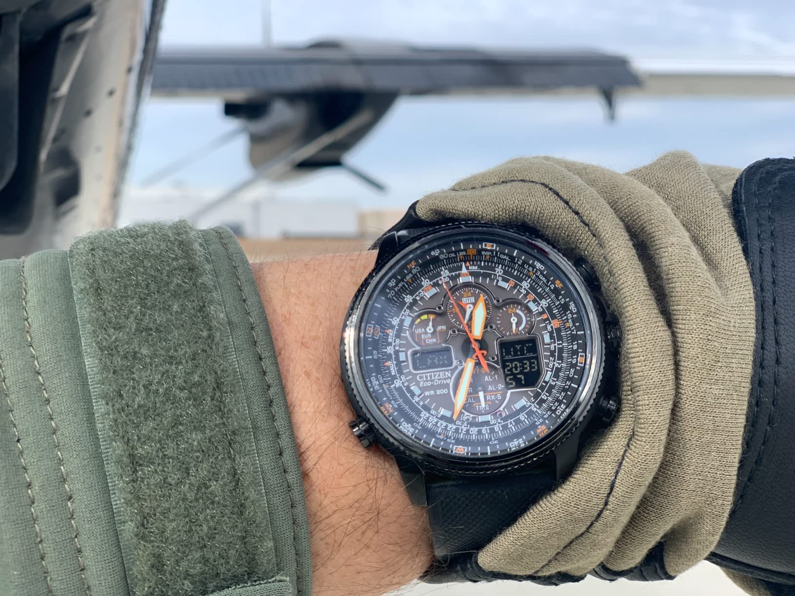 Men's Promaster Navihawk A-T Eco-Drive Pilot Watch, Atomic Timekeeping, Chronograph customer photo 1