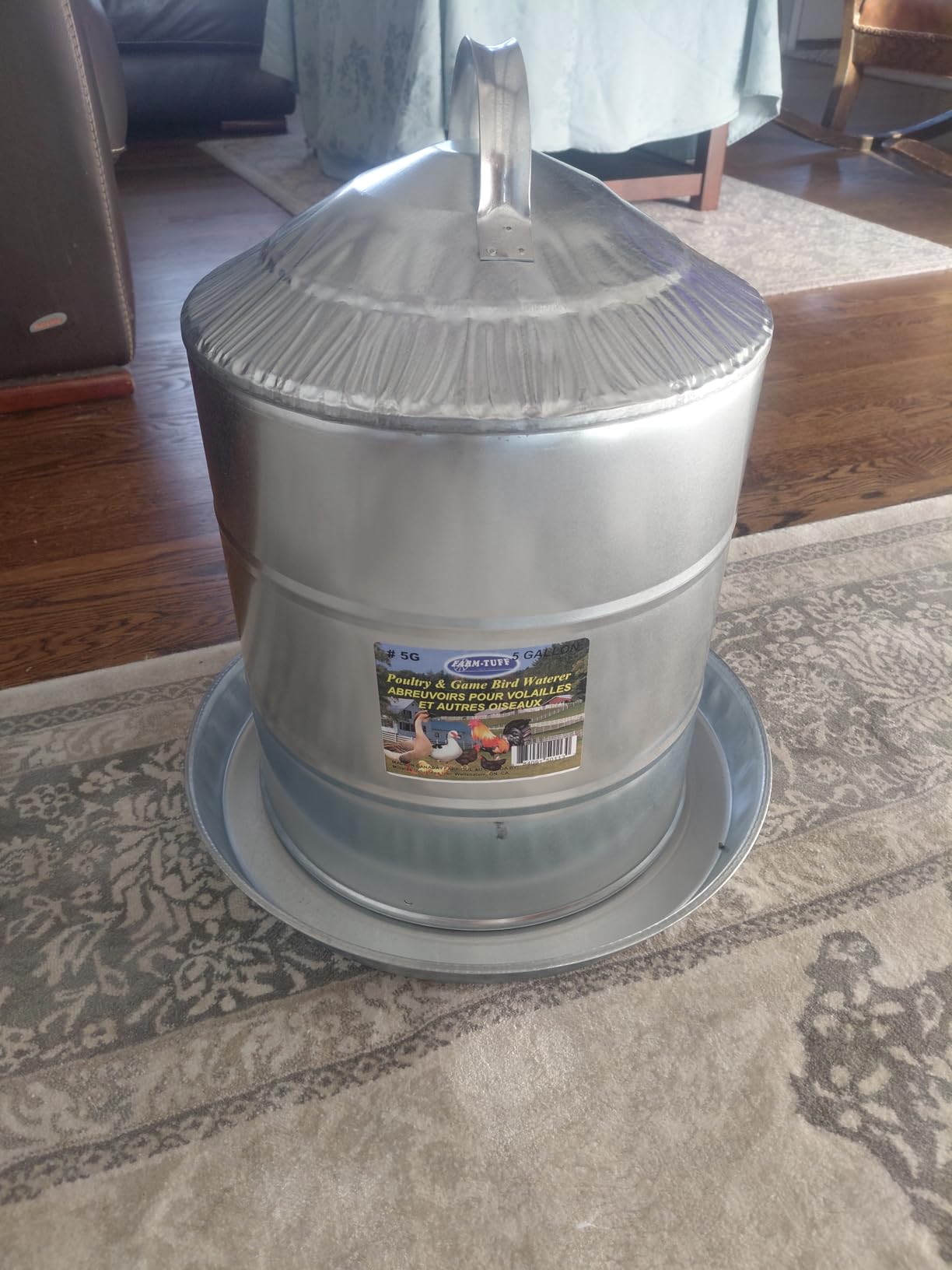 FARM-TUFF Galvanized Poultry Waterer, 3 Gallon Capacity - Double-Wall Poultry Fountain with Cone Top - Automatic Gravity-Fed Water Dispenser for Chickens, Ducks & Game Birds customer photo 2