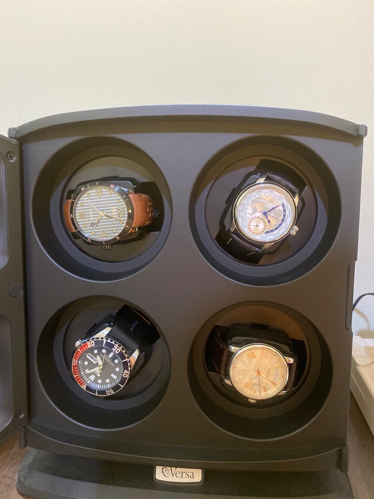 [Newly Updated] Quad Watch Winder in Black - Independently Controlled Settings - Multiple Direction and Timer Settings - Adjustable Watch Pillow - Plenty of Space for Large Watches - No Magnets customer photo 1