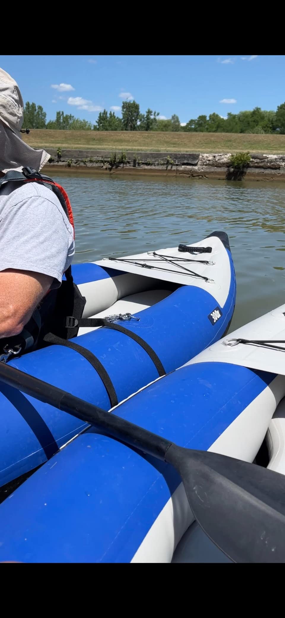 300X Explorer Touring, Camping, Fishing Whitewater Inflatable Kayak, Solo, Self-Bailing, Drop Stitch Floor - Paddle, Seat, Pump, Skeg, Bag customer photo 1