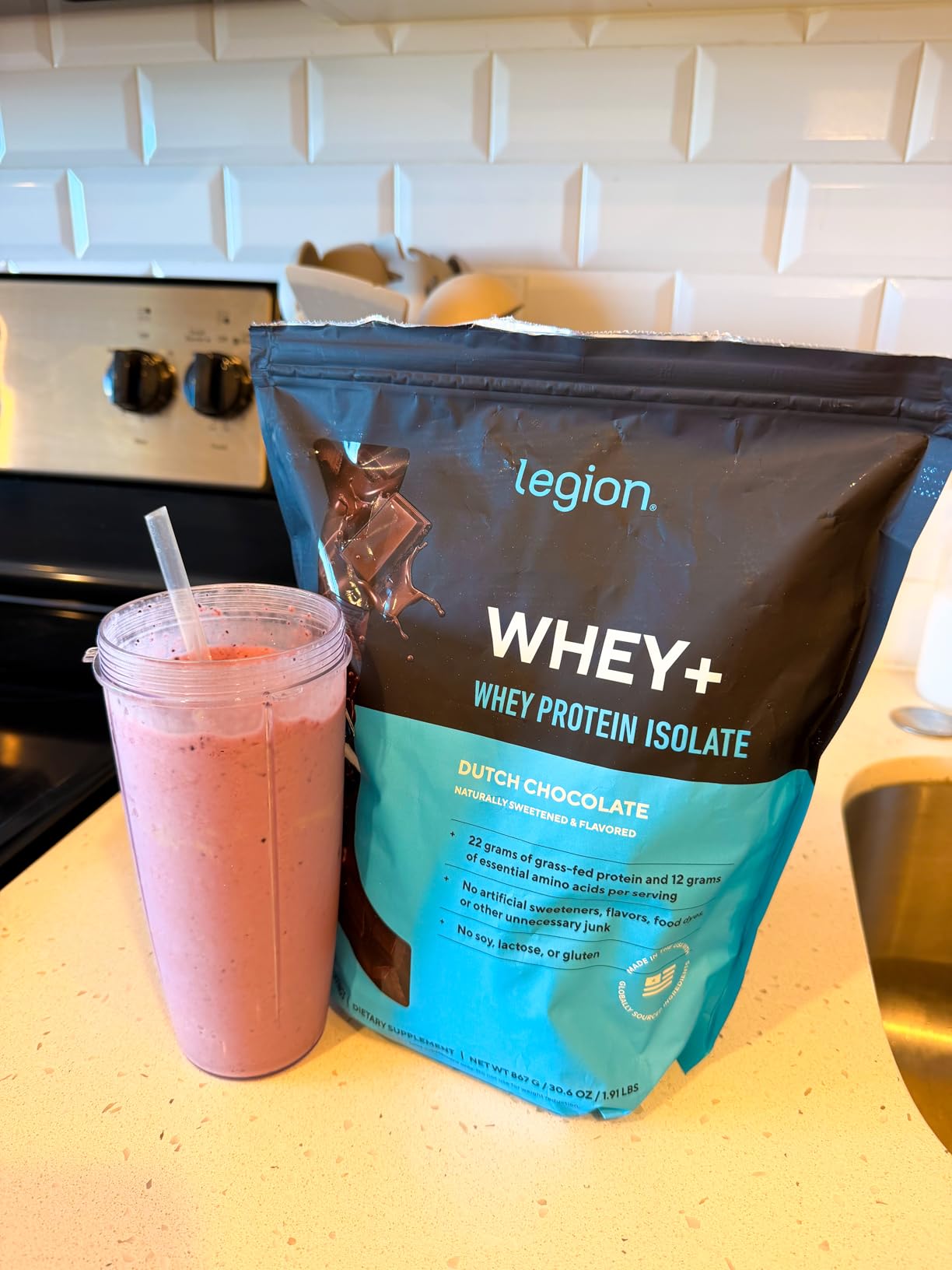 LEGION Whey+ Protein Whey Isolate from Grass Fed Cows (Chocolate, 30 Servings) - Whey Protein Isolate Powder Low Calorie, Non-GMO, Sugar Free, Lactose and Gluten Free, All Natural Protein Powder customer photo 1