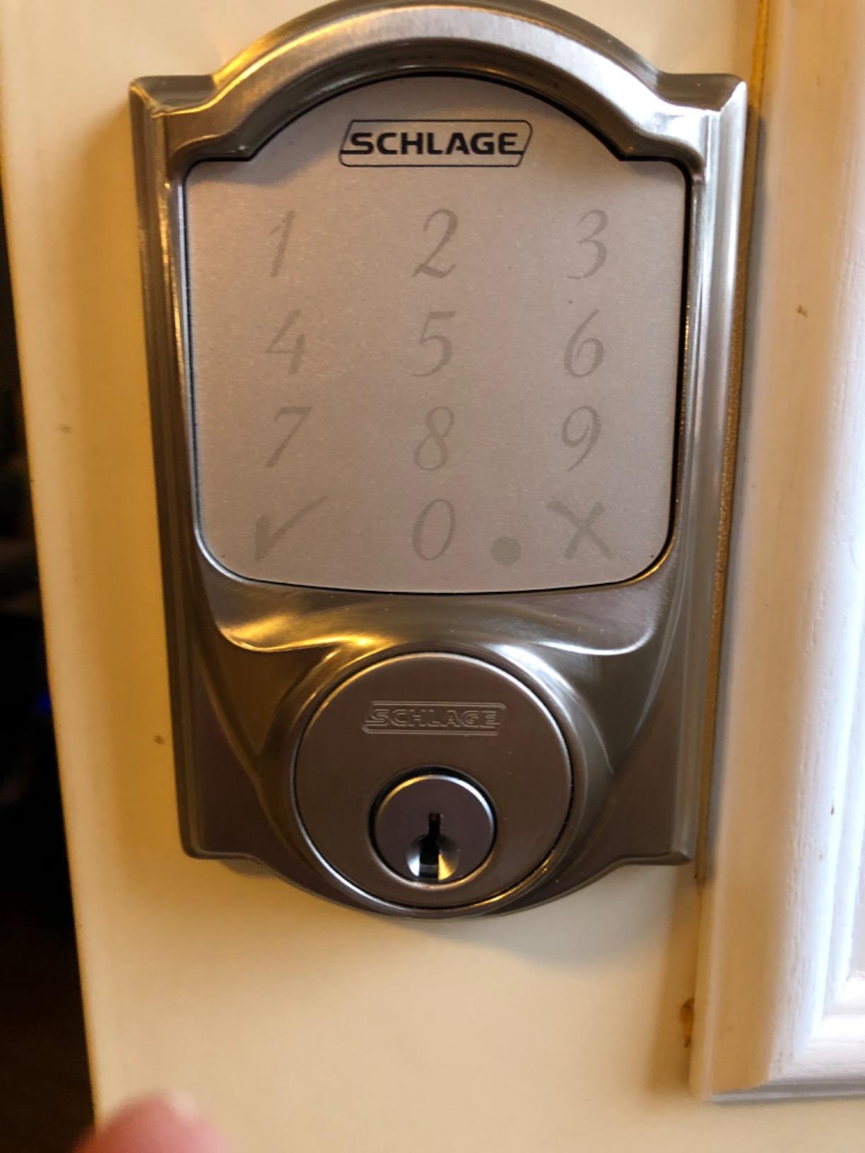 SCHLAGE BE479AA V CAM 619 Satin Nickel Sense Smart Deadbolt with Camelot Trim customer photo 2