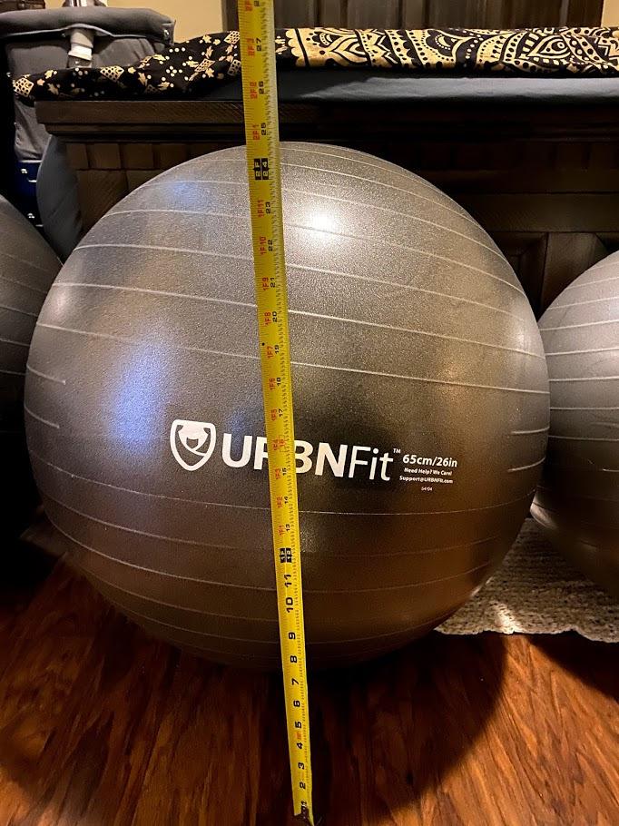 URBNFit Exercise Ball - Yoga Ball for Workout Pregnancy Stability - AntiBurst Swiss Balance Ball w/ Pump - Fitness Ball Chair for Office, Home Gym customer photo 1