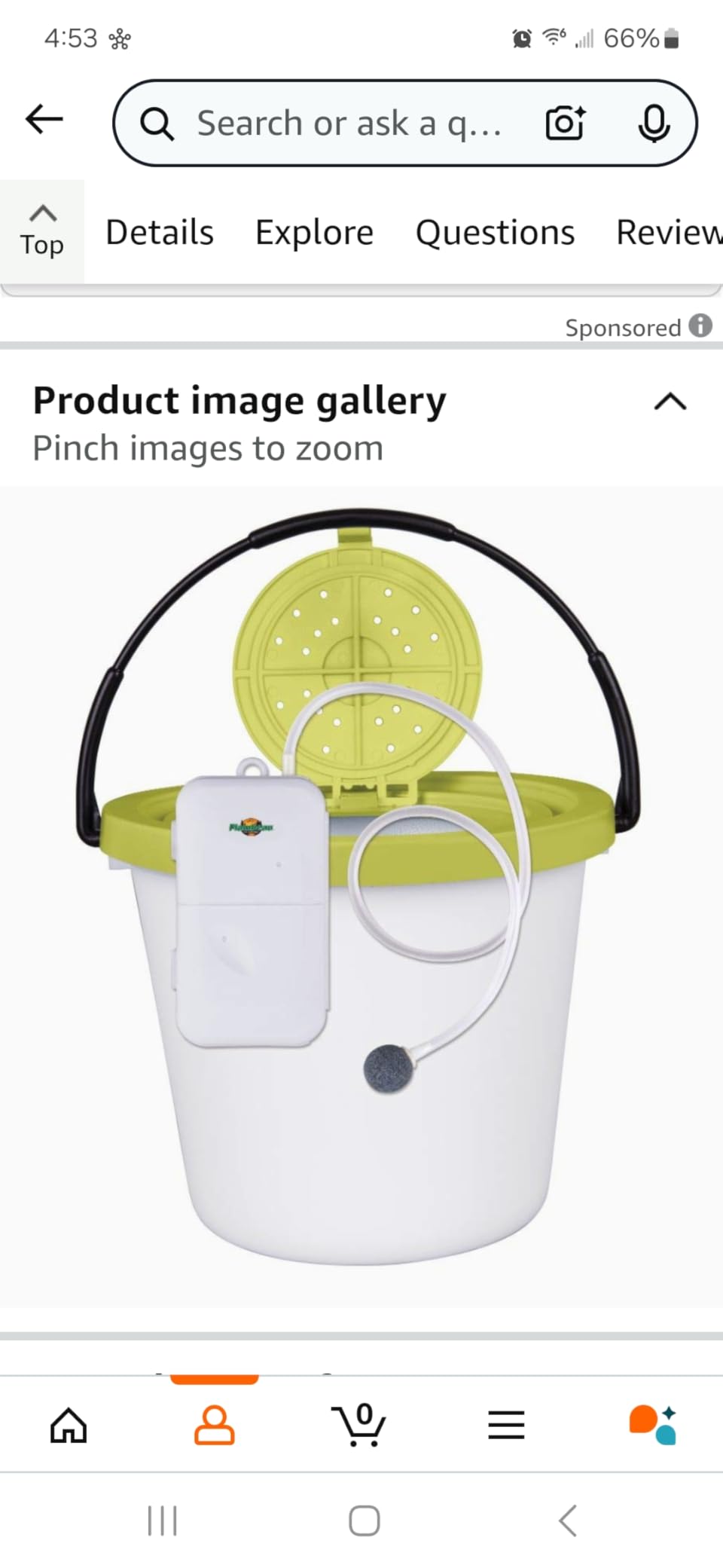 Flambeau Outdoors 6084FA 8 Qt. Insulated Bait Bucket with Water Resistant Aerator One Combo Pack, Live Bait Bucket and Aerator, Lime Green/White customer photo 2