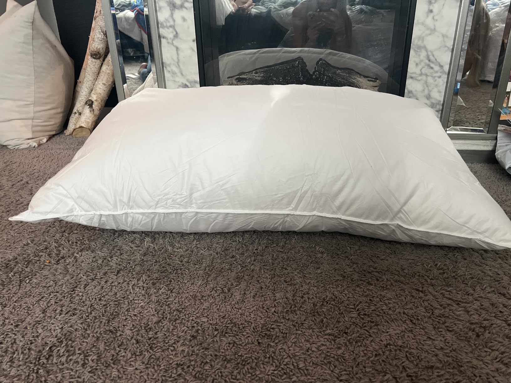 puredown Goose Feathers and Down White Pillows with 100% Cotton Cover, Bed Sleeping Hotel Collection Pillows Set of 2, Standard Size customer photo 2