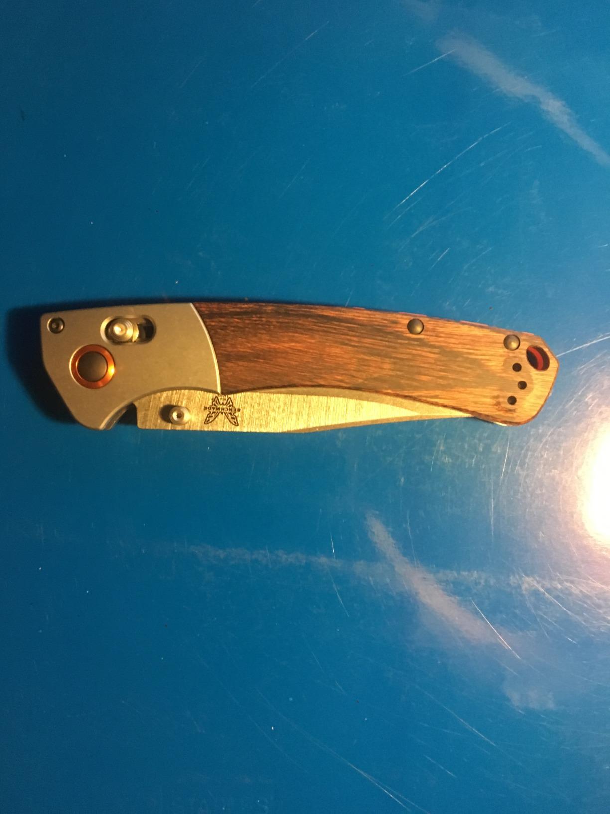 Benchmade Crooked River 15080-2 EDC Knife with Gray Aluminum & Wood Handle customer photo 1