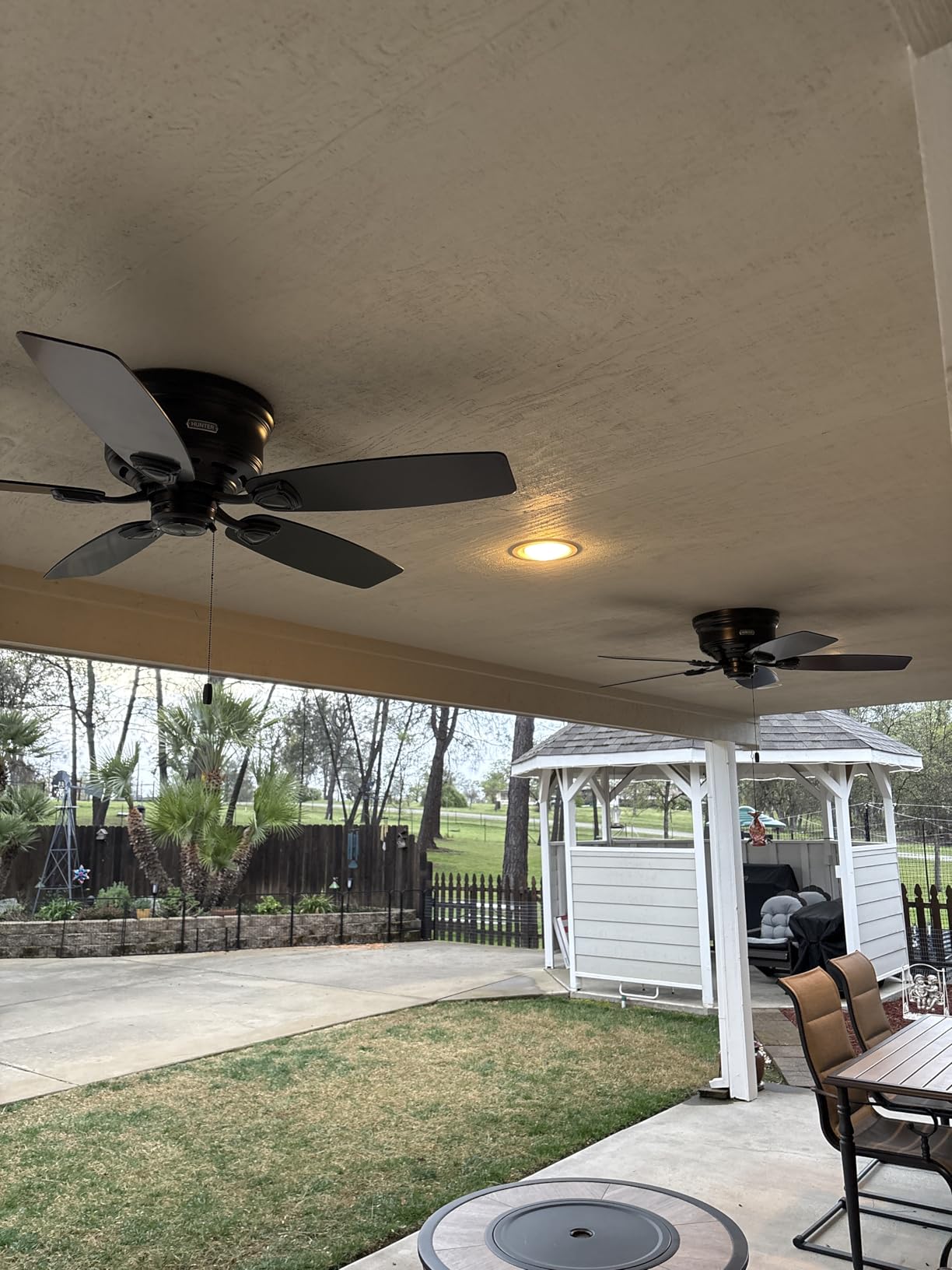 Hunter 48 inch Outdoor or Indoor Ceiling Fan No Light - Low Profile Flush Mount, Black Ceiling Fan without Light, For Patio, Porch, Garage, or Living Room, 5 Blades - Sea Wind 53118, Matte Black customer photo 2