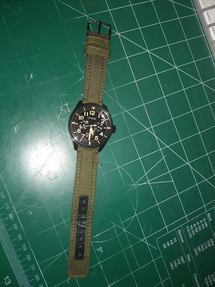 Citizen Men's Eco-Drive Weekender Garrison Field Watch, Stainless Steel with Olive Green Nylon Strap, Black Dial (Model: BU2055-16E) customer photo 2