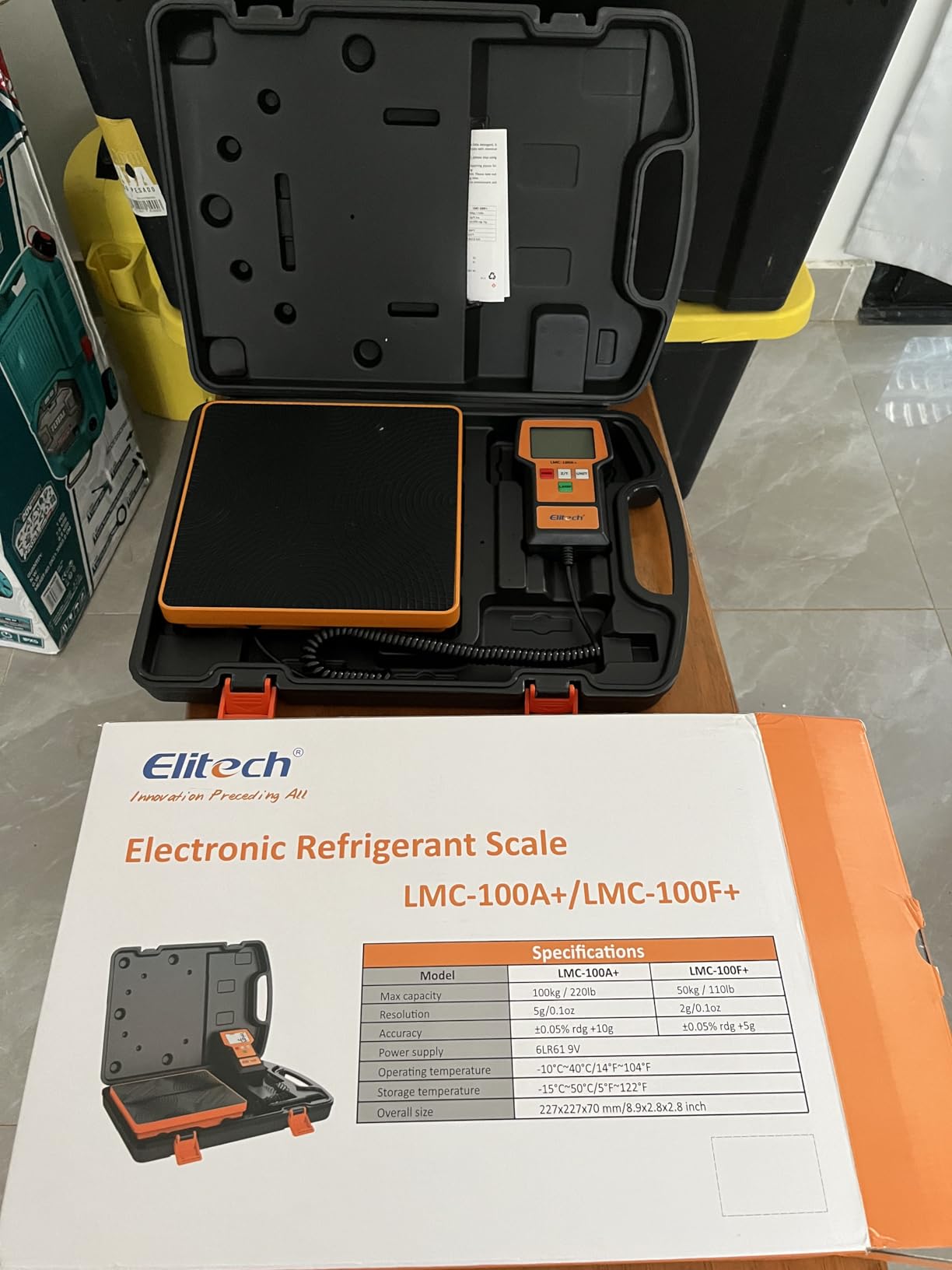 Elitech LMC-100A+ 220Lbs Refrigerant Scale Electronic Freon Charging Recovery Weight Scale for HVAC with Case customer photo 1