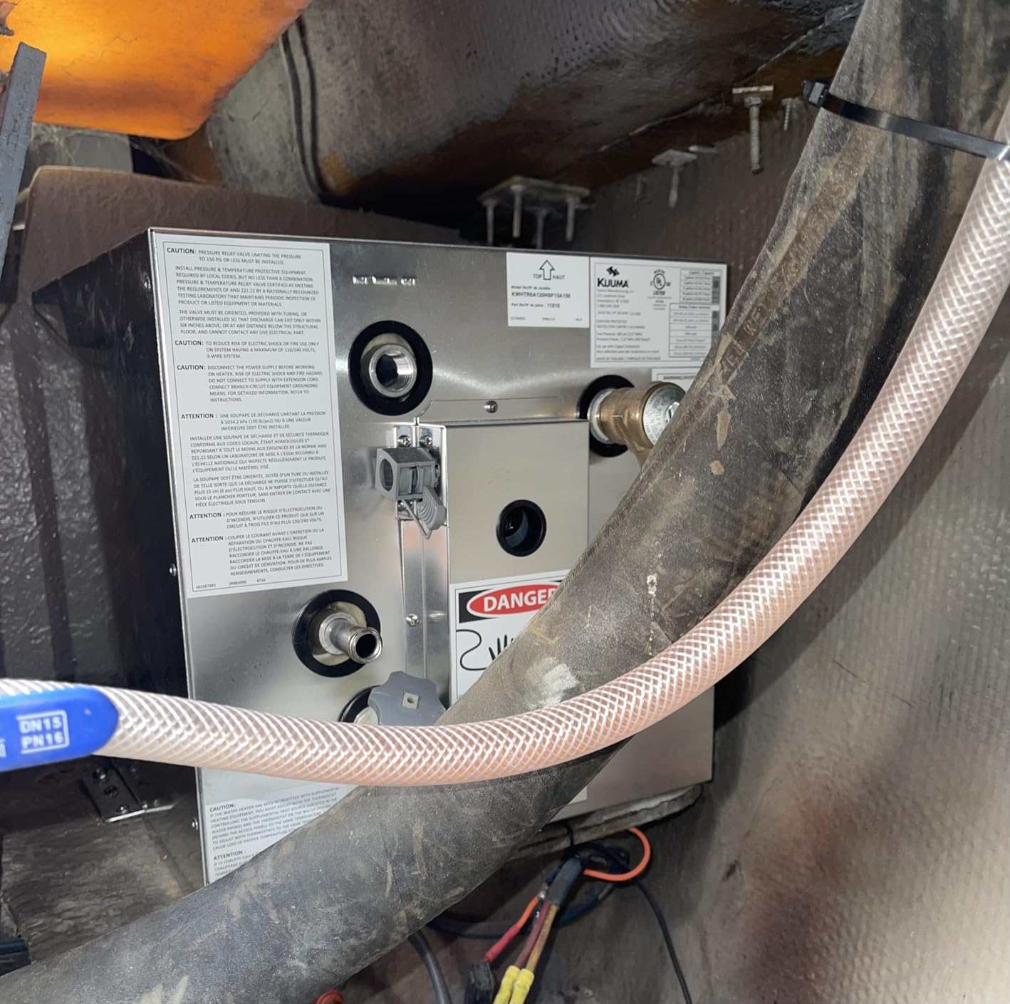 Kuuma 11810 6-Gallon Water Heater, Consistent Hot Water for Boats, Marine Aluminum Tank with Efficient Heat Exchanger, 120V, Gray customer photo 1