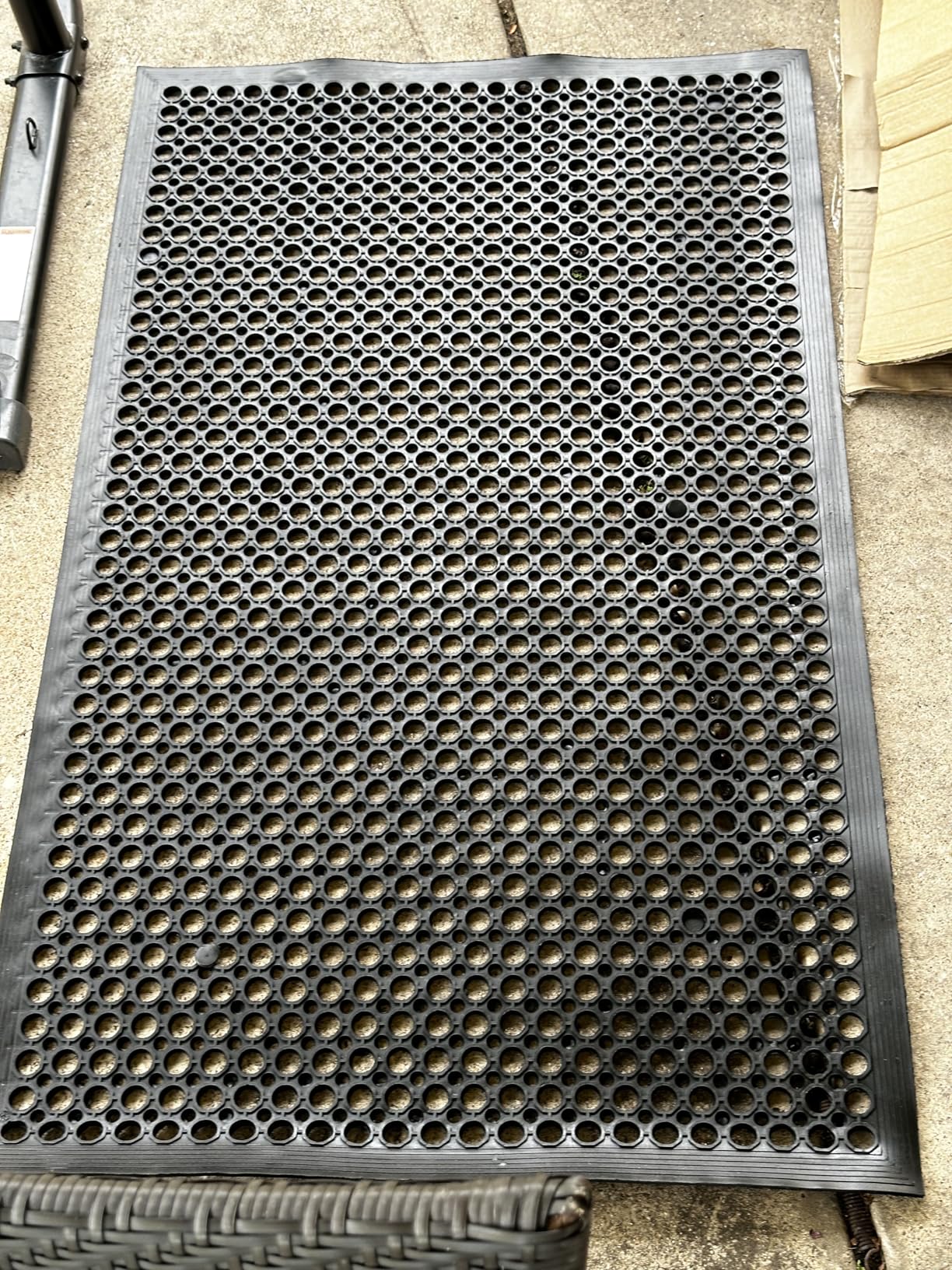 Rubber Floor Door Mats Outdoor Entrance Commercial Restaurant Kitchen Anti Fatigue Rubber Drainage Mat New Non Slip Bar Floor Mat for Garage Use Black 36inch x 60inch from SallyMall customer photo 2
