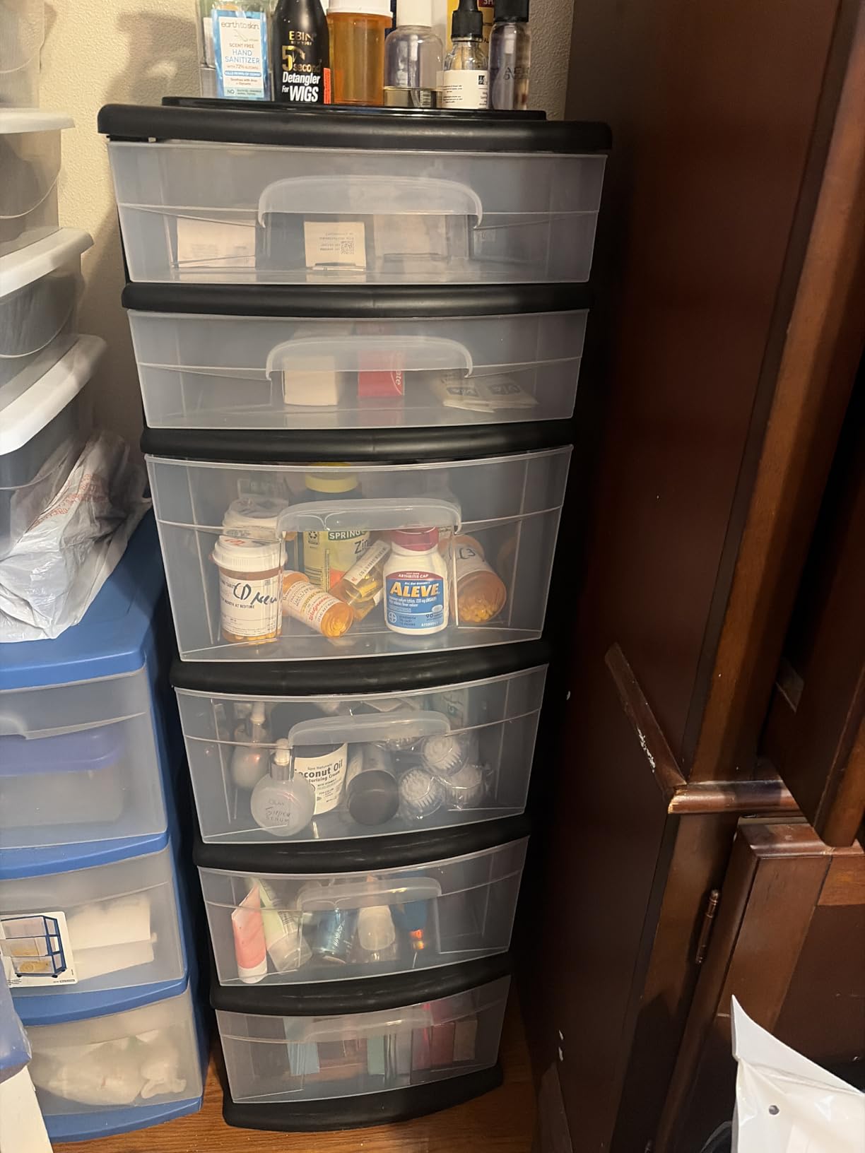 HOMZ 6-Tier Clear Plastic Storage Organizer Drawer Tower Cart, Black Frame customer photo 2