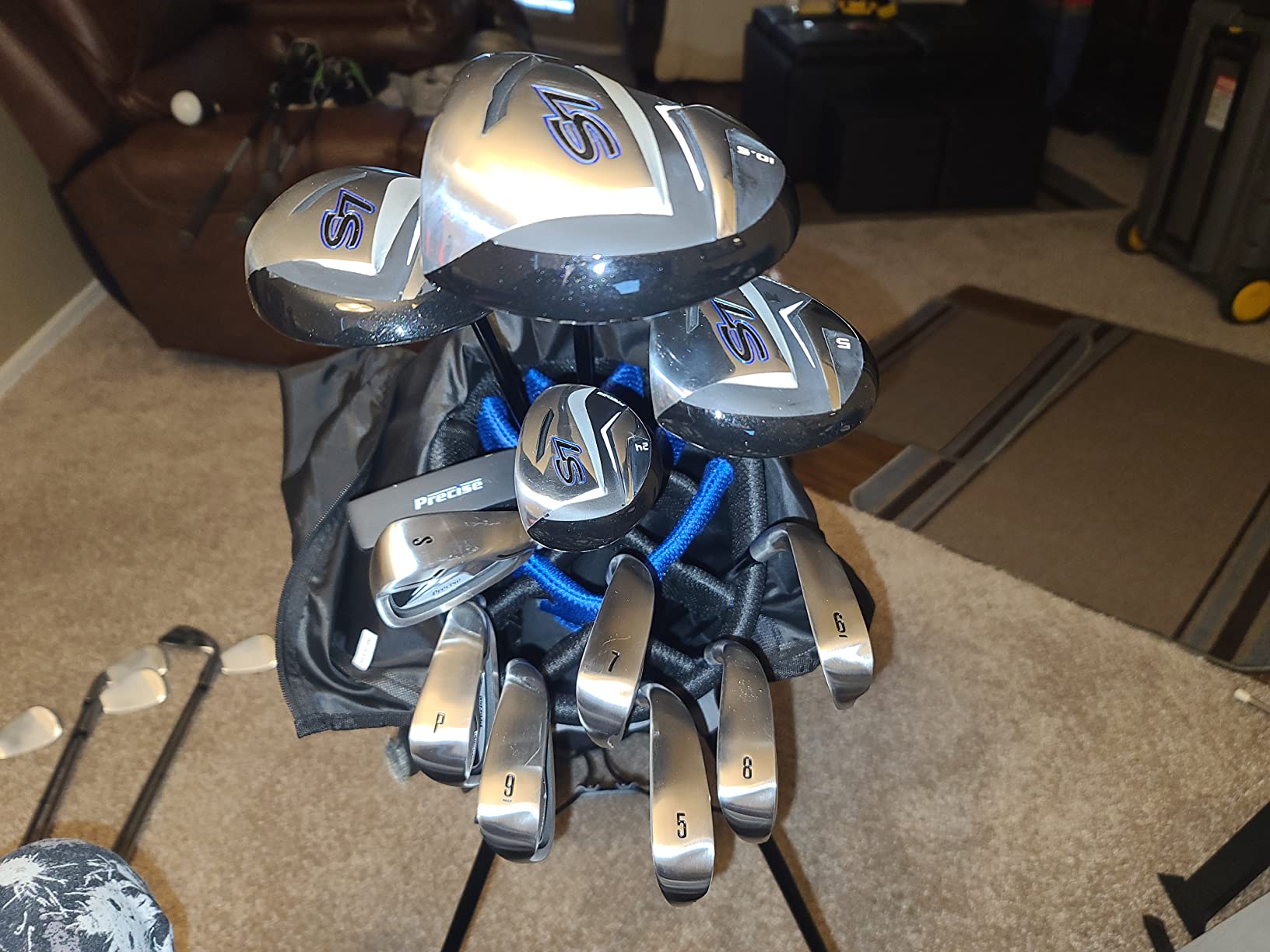 Precise S7 Men's 18-Piece Complete Golf Club Set - Titanium Driver, Fairway Woods, Hybrid, 5-SW Irons, Putter & Stand Bag, Right Handed customer photo 2