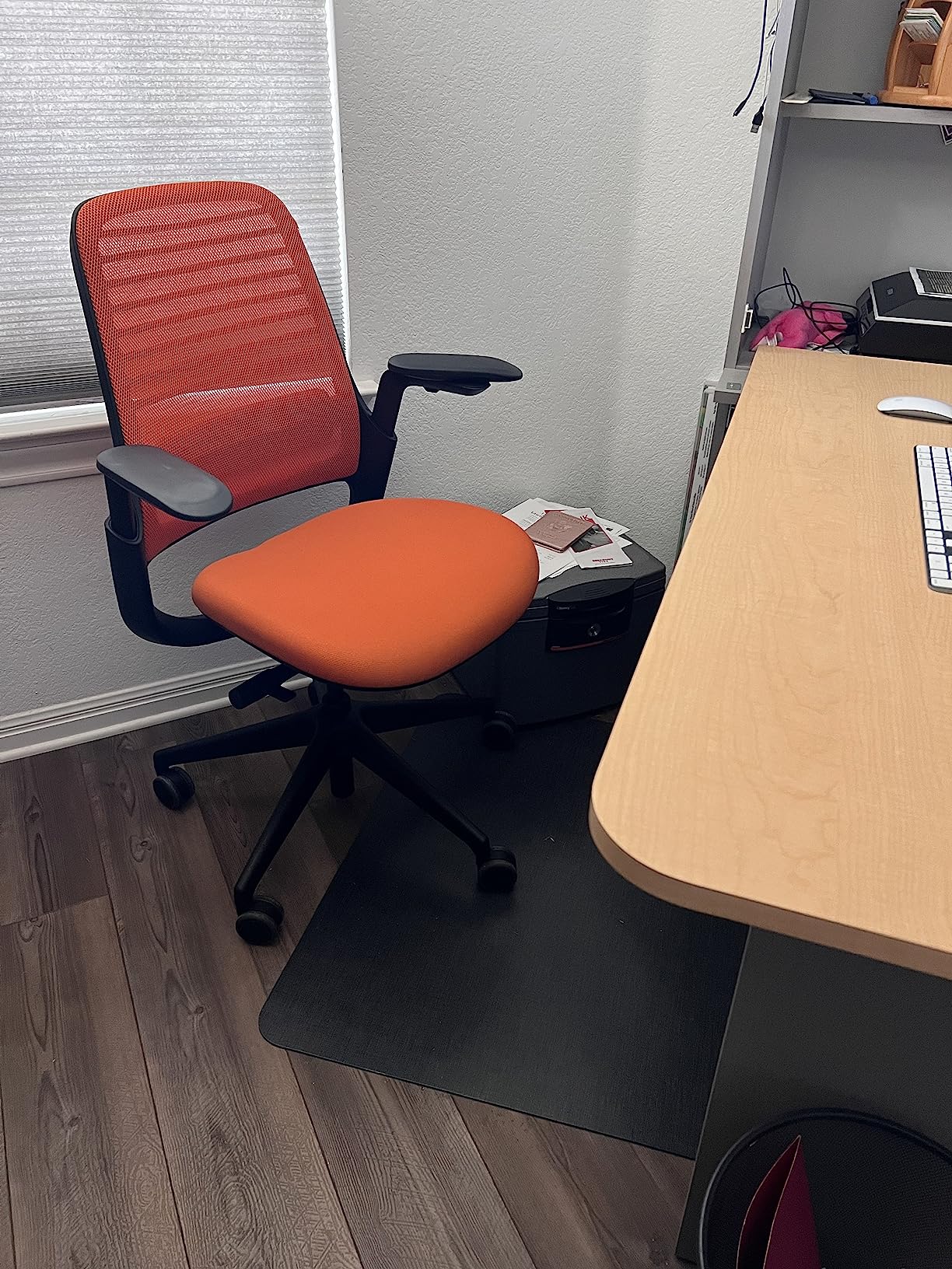 Steelcase Series 1 Office Chair - Ergonomic Work Chair with Wheels for Hard Flooring - Helps Support Productivity - Weight-Activated Controls, Back & Arm Support - Easy Assembly - Tangerine customer photo 1