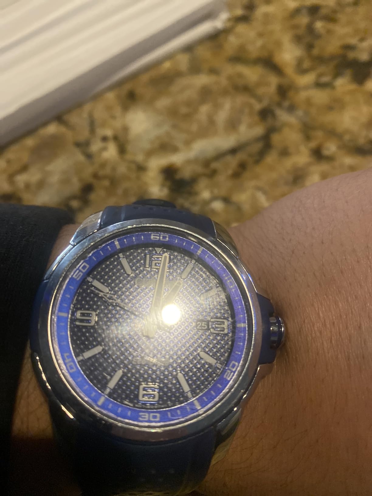 Citizen Men's Eco-Drive Weekender Watch in Stainless Steel with Blue Polyurethane Strap customer photo 2