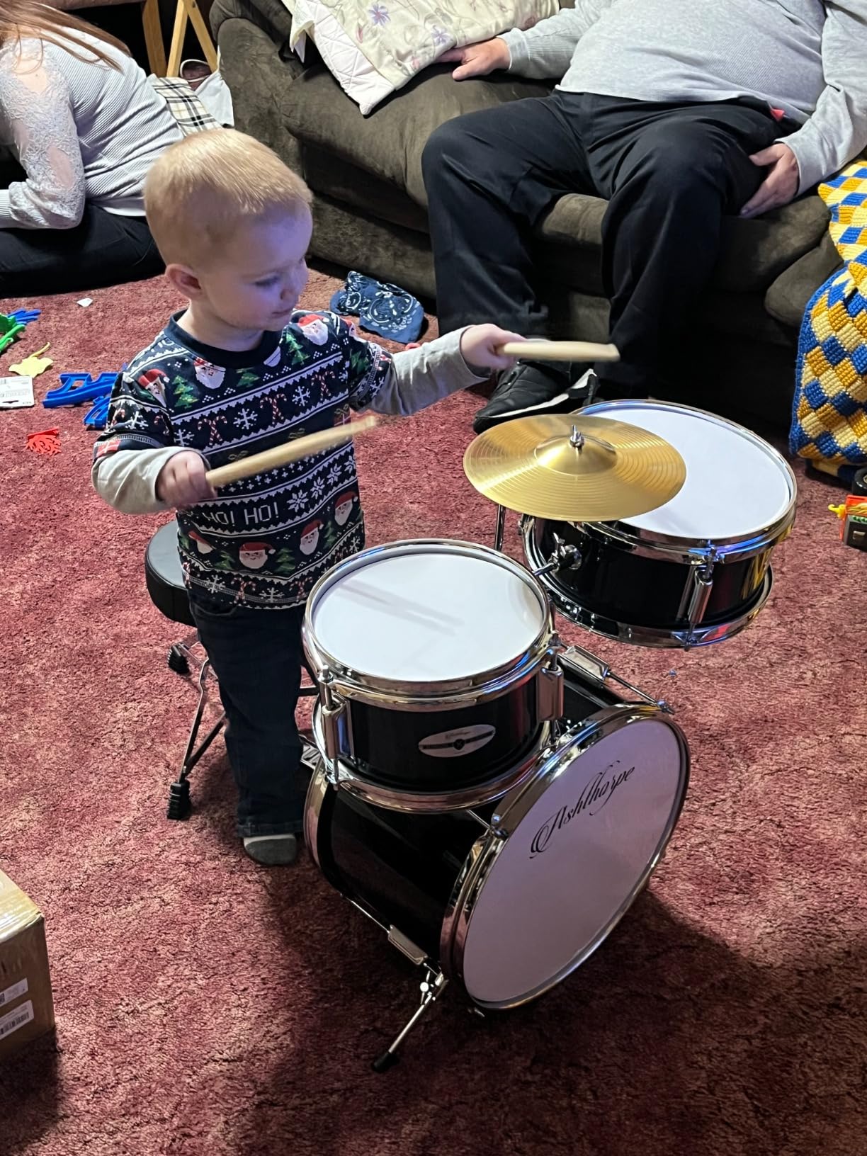 Ashthorpe 3-Piece Complete Drum Set - Beginner Kit with 14