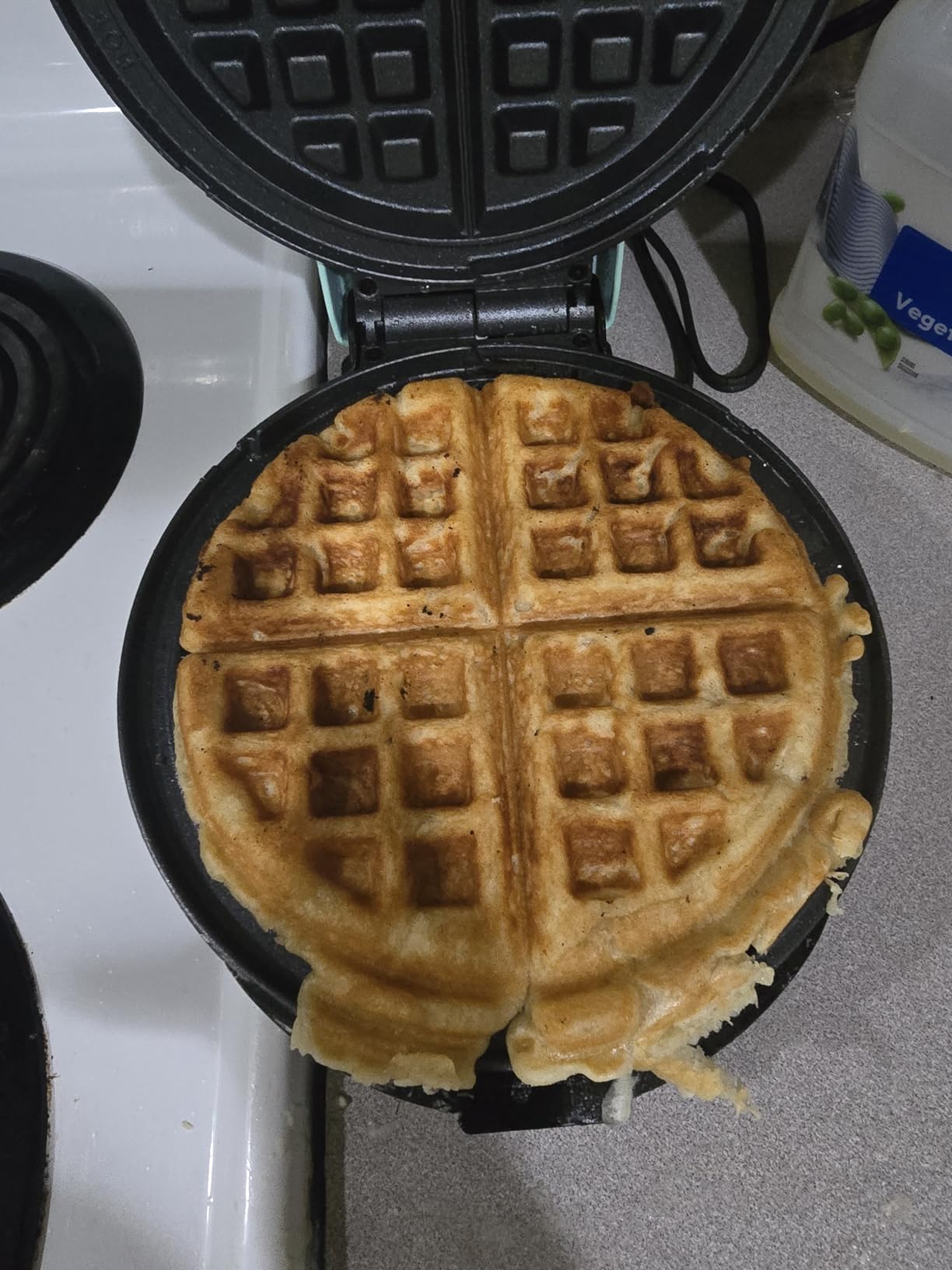Dash Express Waffle Maker - Electric Waffle Maker for Creative Homemade Treats - Dual Nonstick Cooking Surfaces, Easy Food Release & Quick Cleanup - Compact, Space-Saving Design - 8 Inches - Aqua customer photo 1