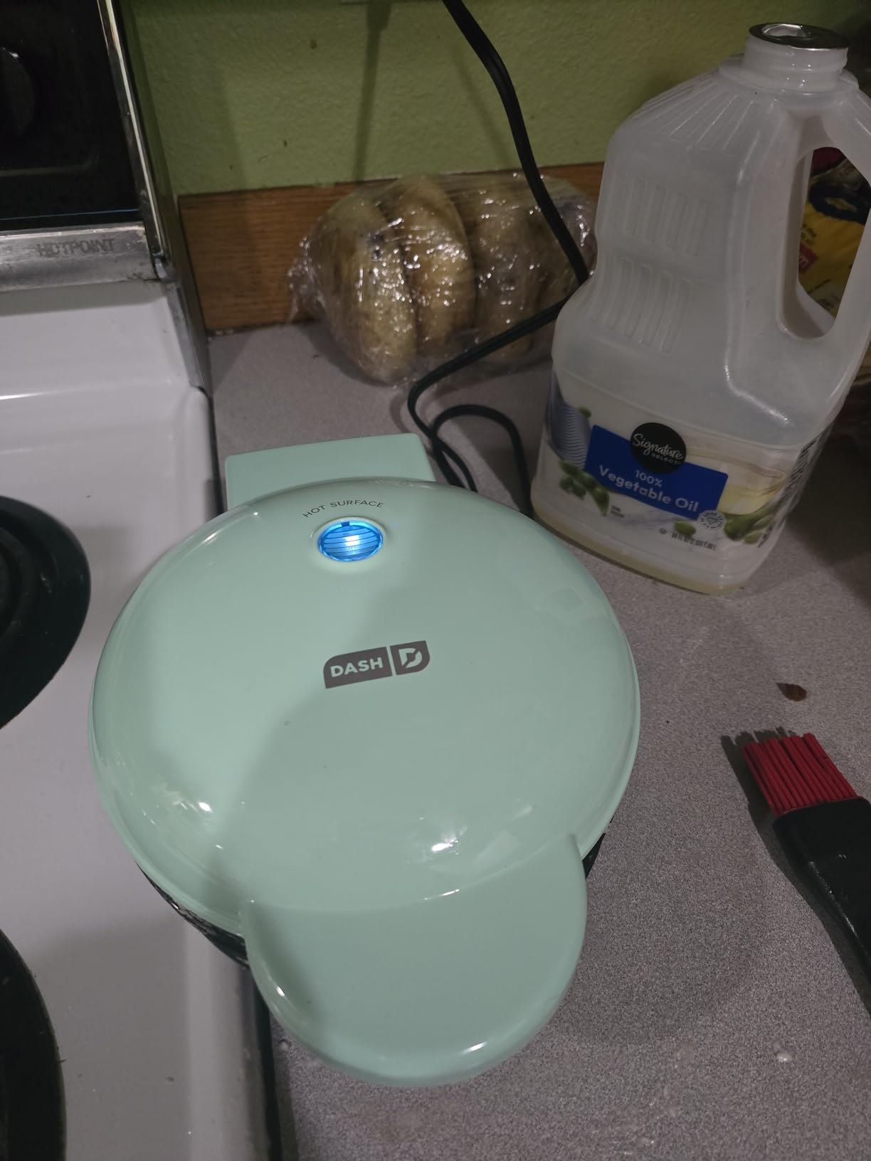 Dash Express Waffle Maker - Electric Waffle Maker for Creative Homemade Treats - Dual Nonstick Cooking Surfaces, Easy Food Release & Quick Cleanup - Compact, Space-Saving Design - 8 Inches - Aqua customer photo 2