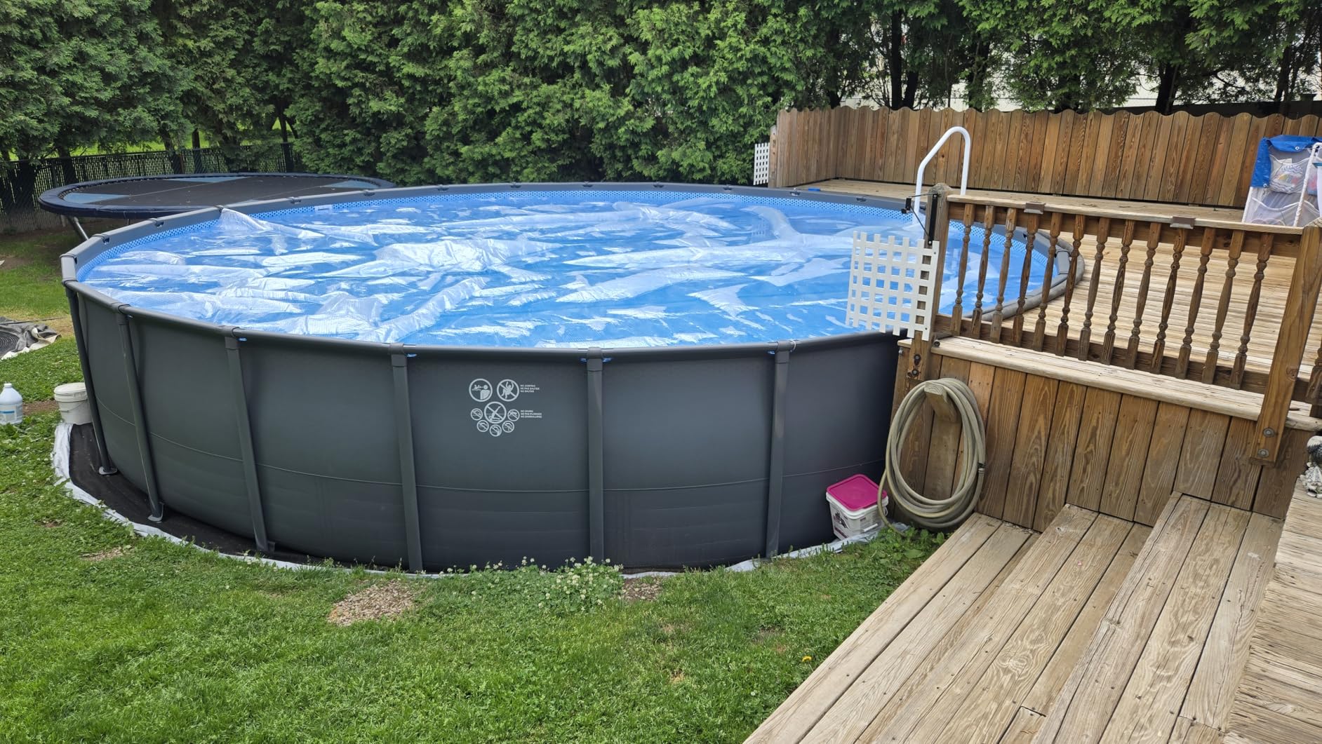 Intex Ultra XTR 18 ft x 52 in Above Ground Pool Set, Round Swimming Pool with Steel Frame, 2100 GPH Sand Filter Pump, Ladder, Cover, & Ground Cloth customer photo 1